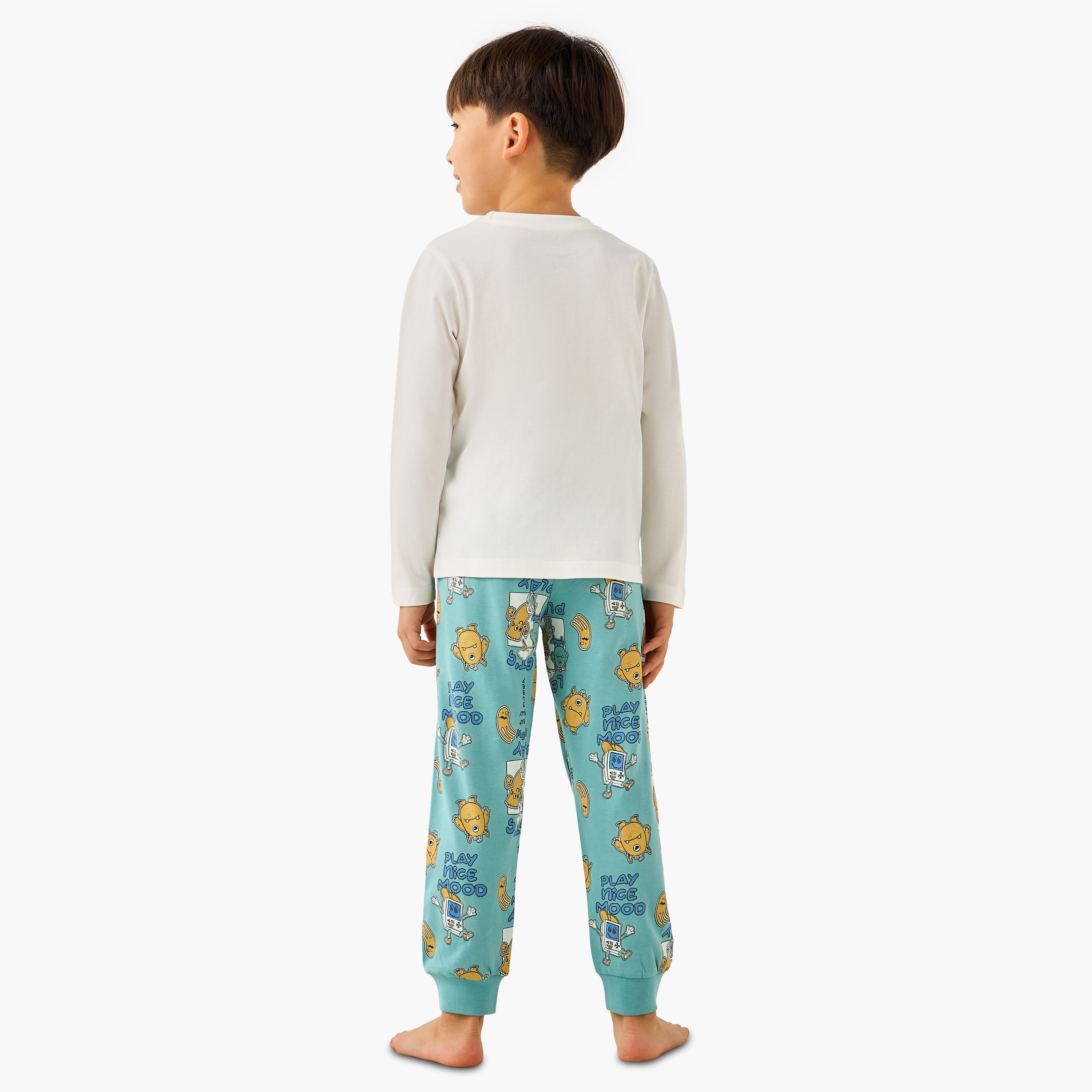 Juniors Cotton Round Neck Long Sleeve Pyjama Set with Wild Animal Print-promo_babyshop_Buy2for69_UAE130126-image-4