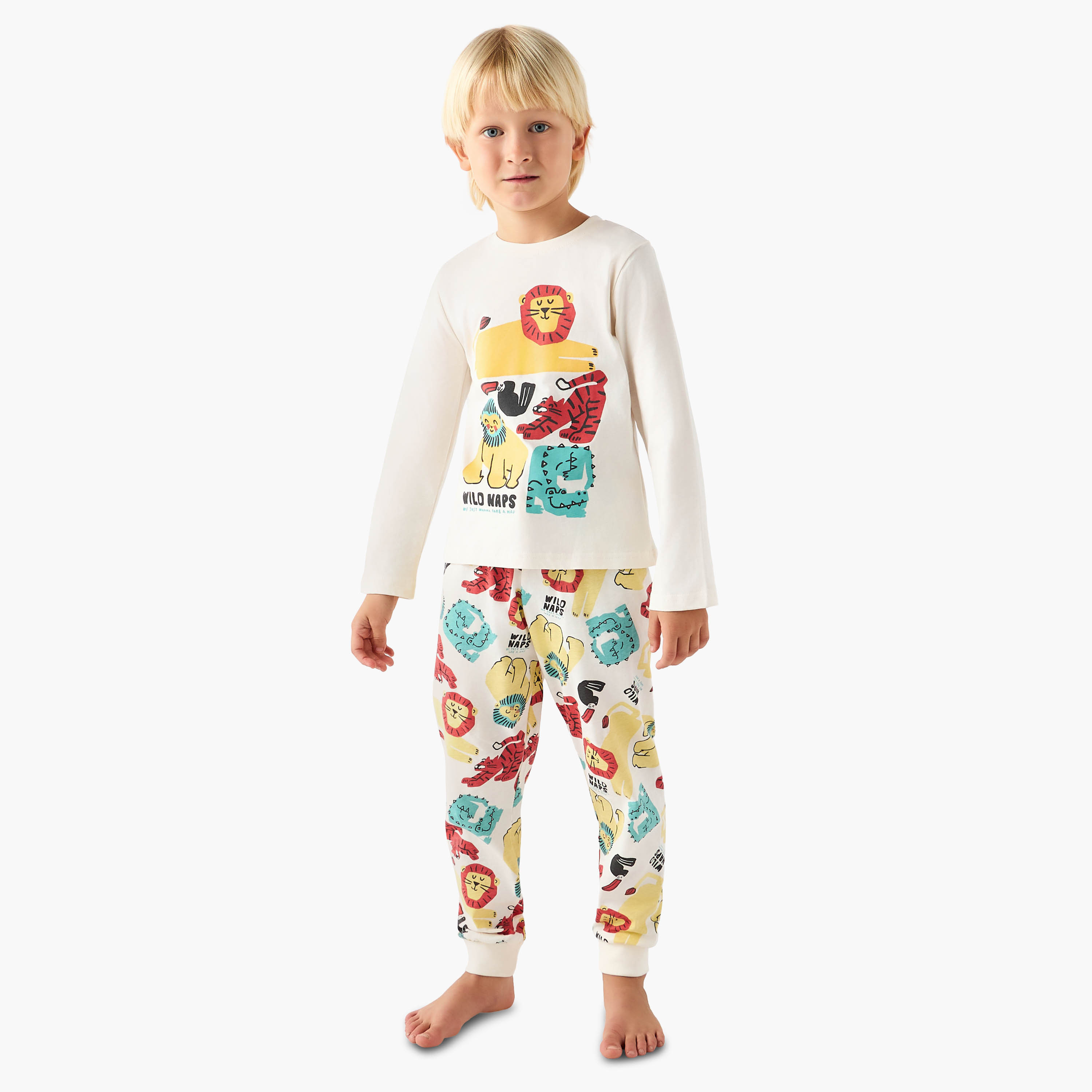 طقم بيجاما قطن بياقة مستديرة وأكمام طويلة من جونيورز-promo_babyshop_Buy2for69_UAE130126-image-1