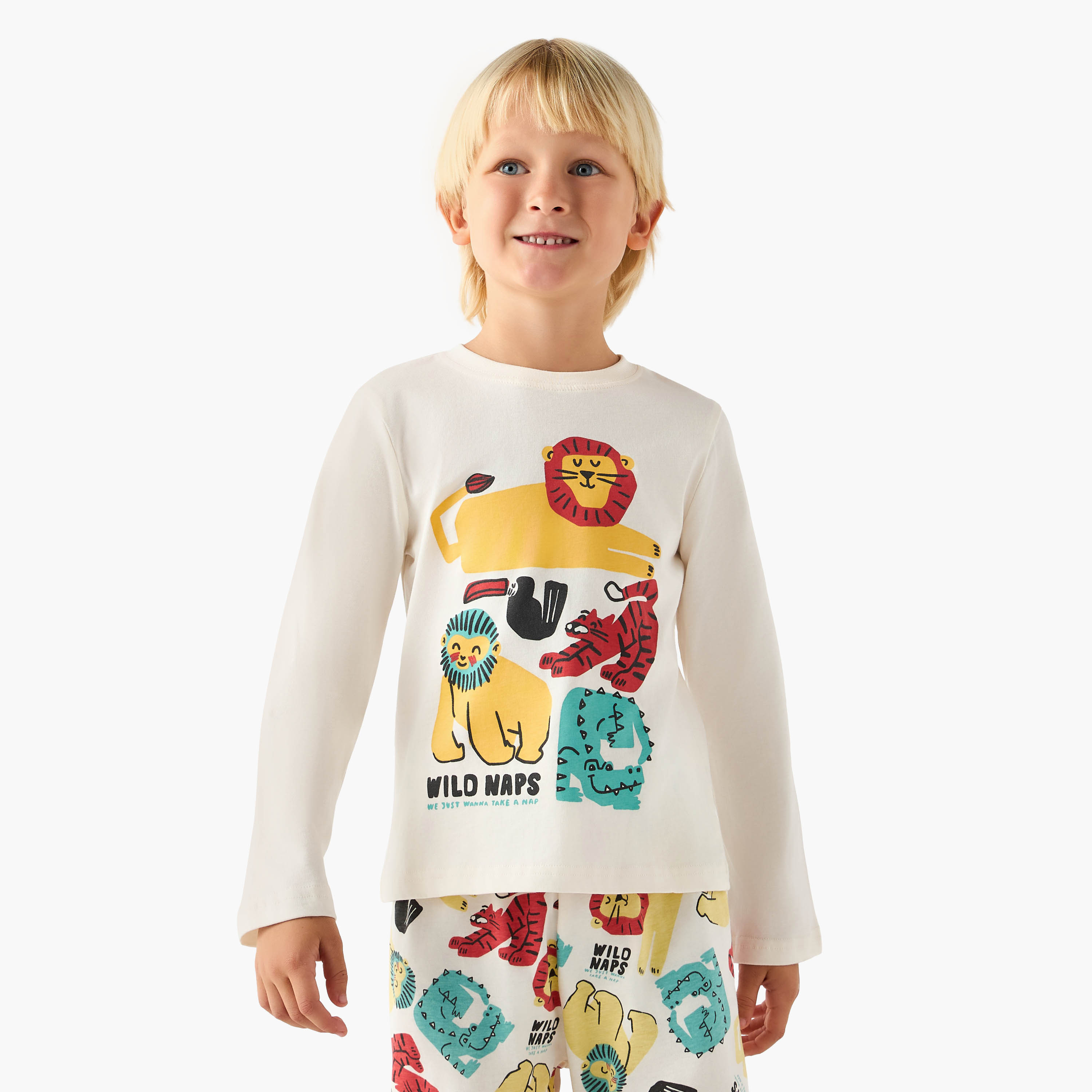 طقم بيجاما قطن بياقة مستديرة وأكمام طويلة من جونيورز-promo_babyshop_Buy2for69_UAE130126-image-2