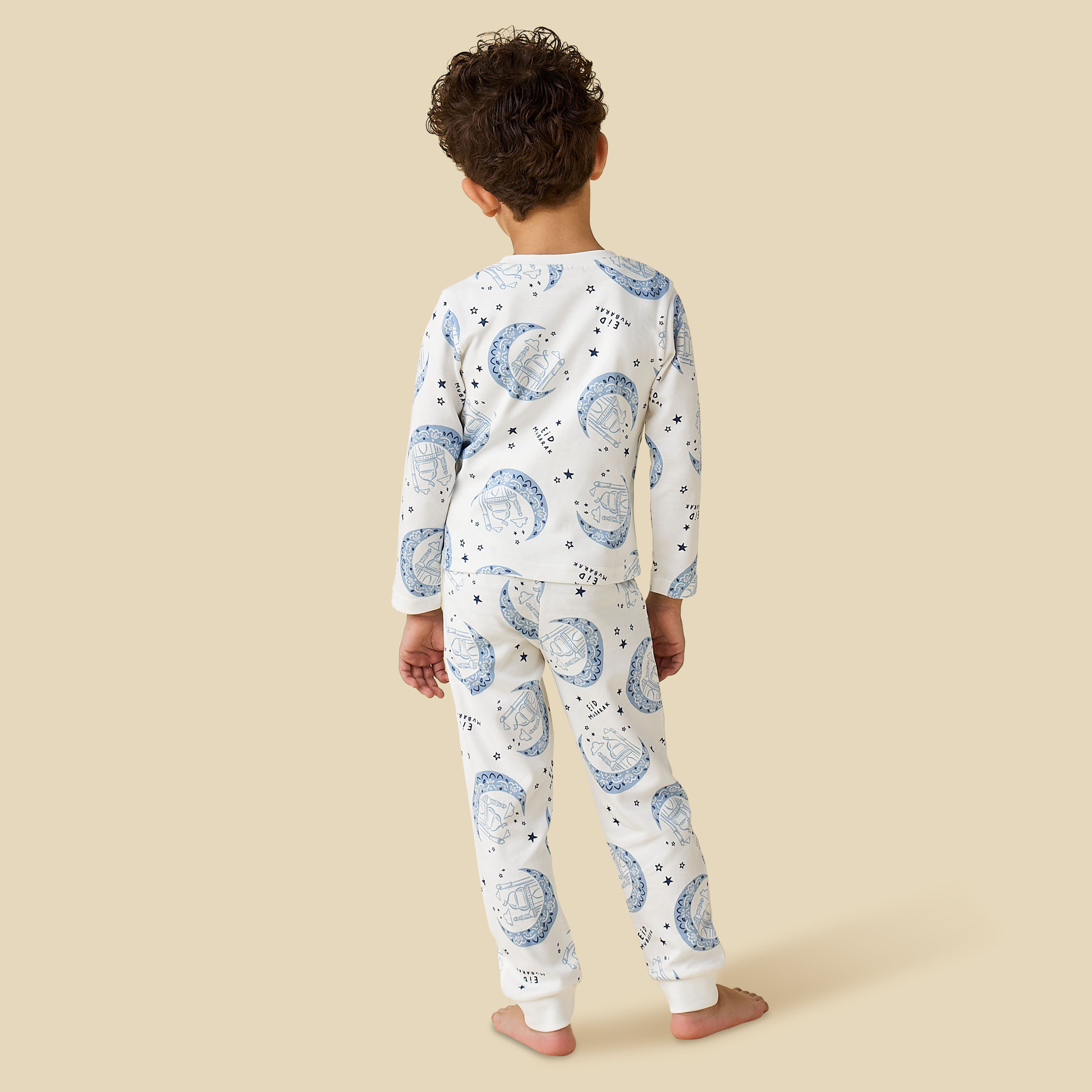 Juniors Cotton Round Neck Long Sleeves Pyjama Set with Graphic Print-boys-clothing-nightwear-image-4