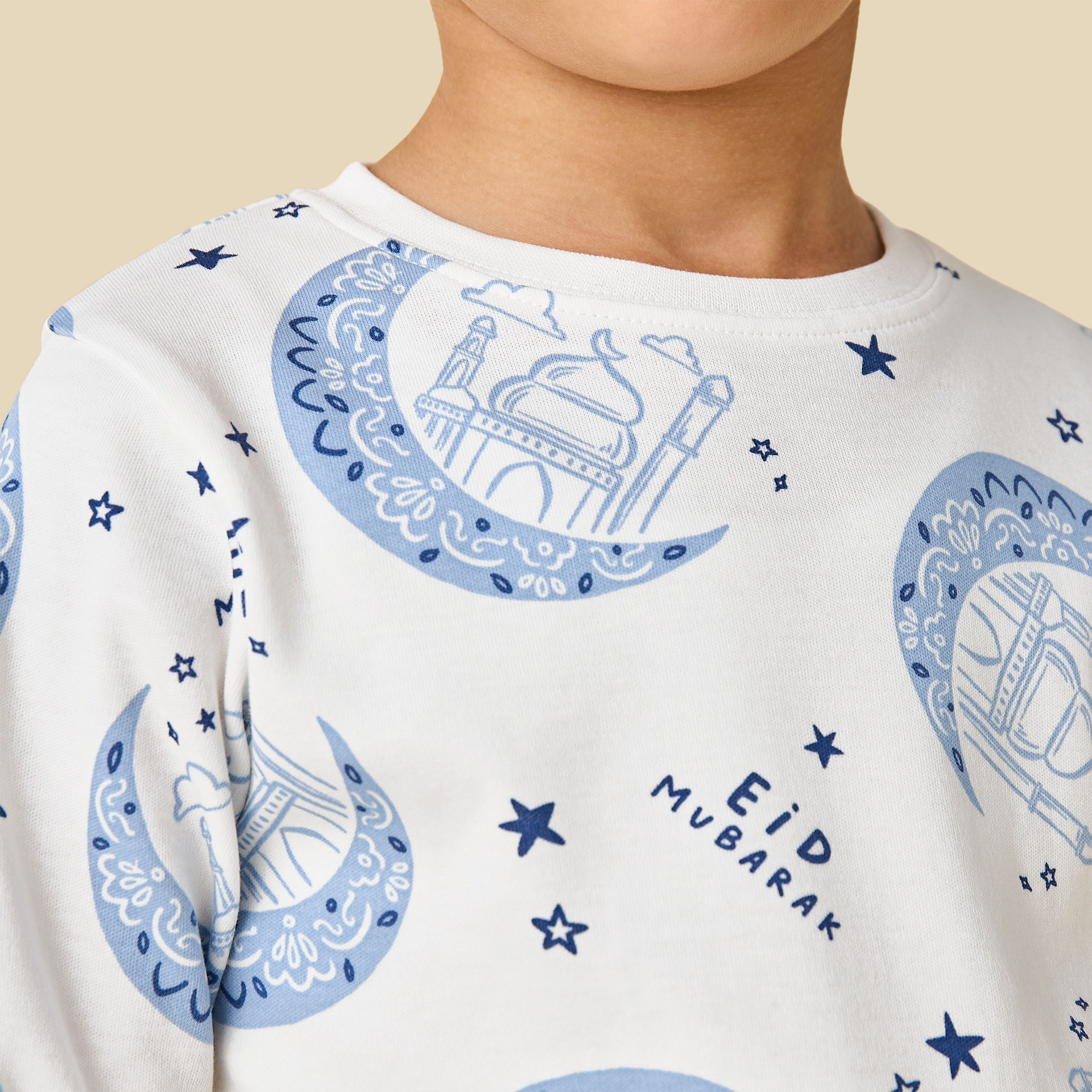 Juniors Cotton Round Neck Long Sleeves Pyjama Set with Graphic Print-boys-clothing-nightwear-image-6