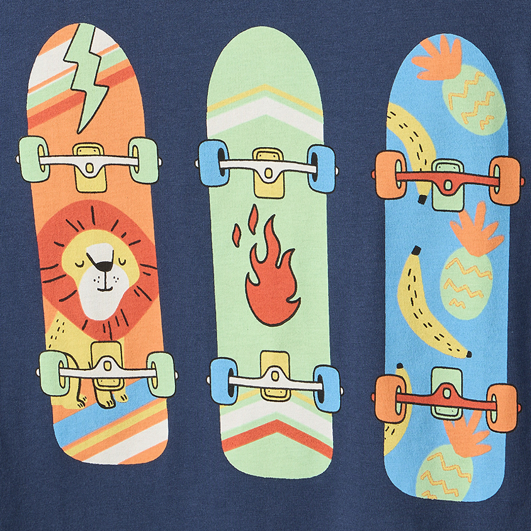 Juniors Cotton Crew Neck Short Sleeves Shorts Set with Skateboard Print-boys-clothing-nightwear-image-5