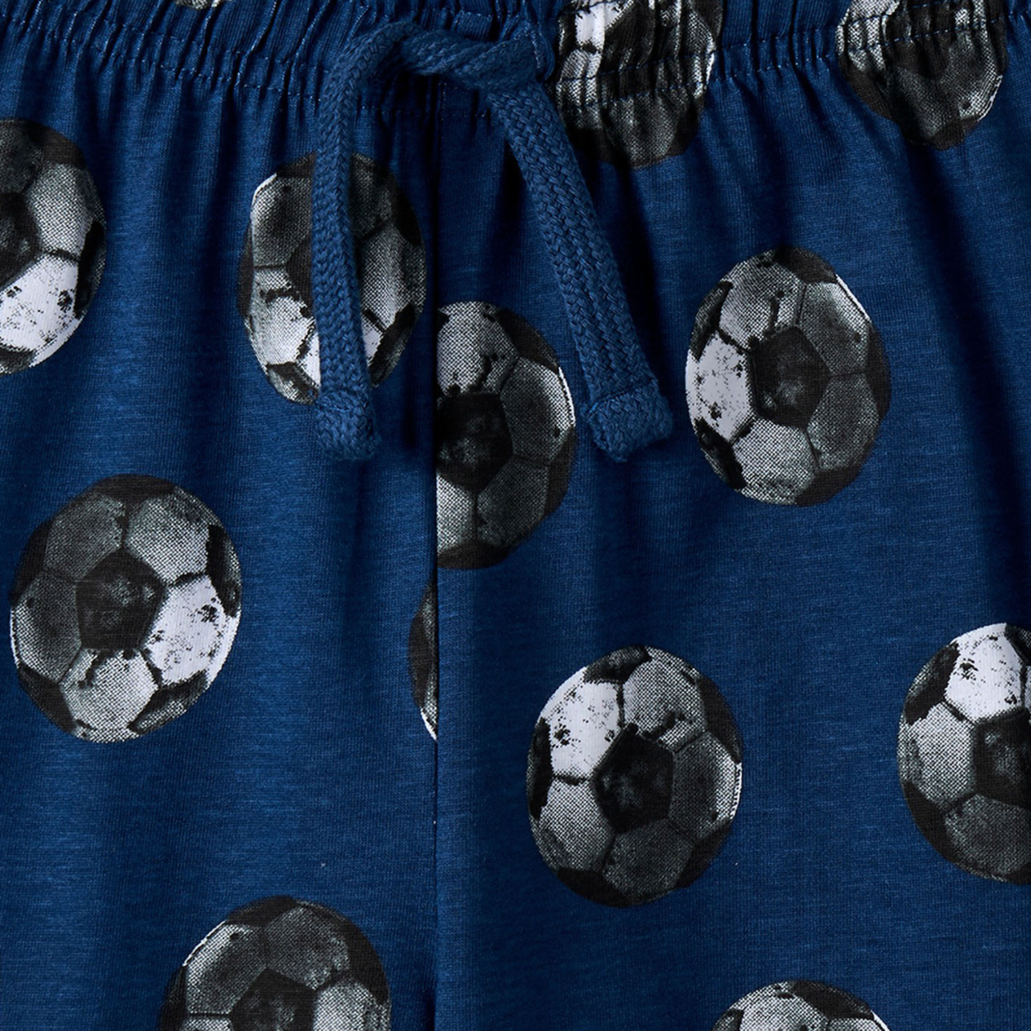 Juniors Cotton Crew Neck Short Sleeve Pyjama Set with Football Print-boys-clothing-nightwear-image-6
