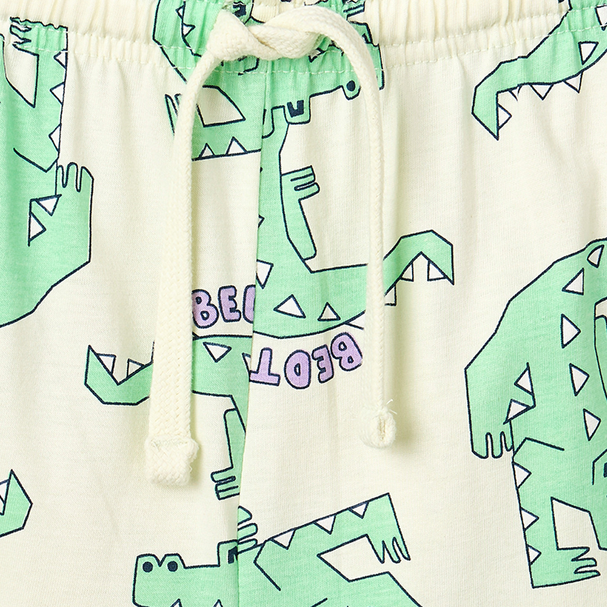 Juniors Cotton Crew Neck Short Sleeves Pyjama Set with Alligator Print-boys-clothing-nightwear-image-6