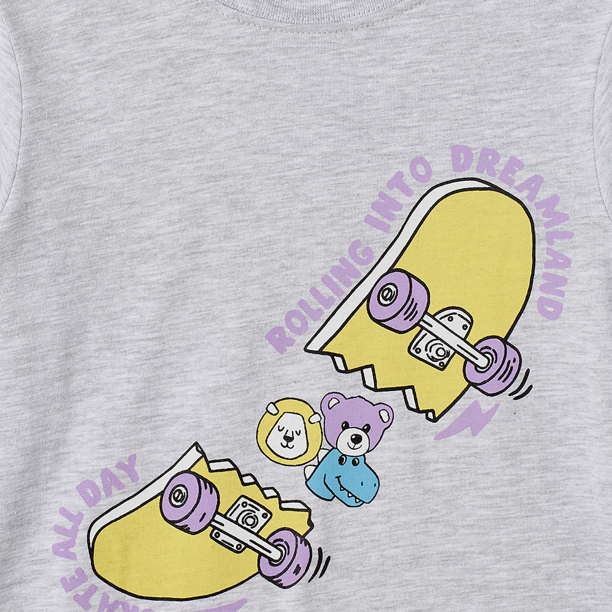 طقم بيجاما قطني بياقة مستديرة وأكمام طويلة بطبعة لوح تزلج من جونيورز-boys-clothing-nightwear-image-5