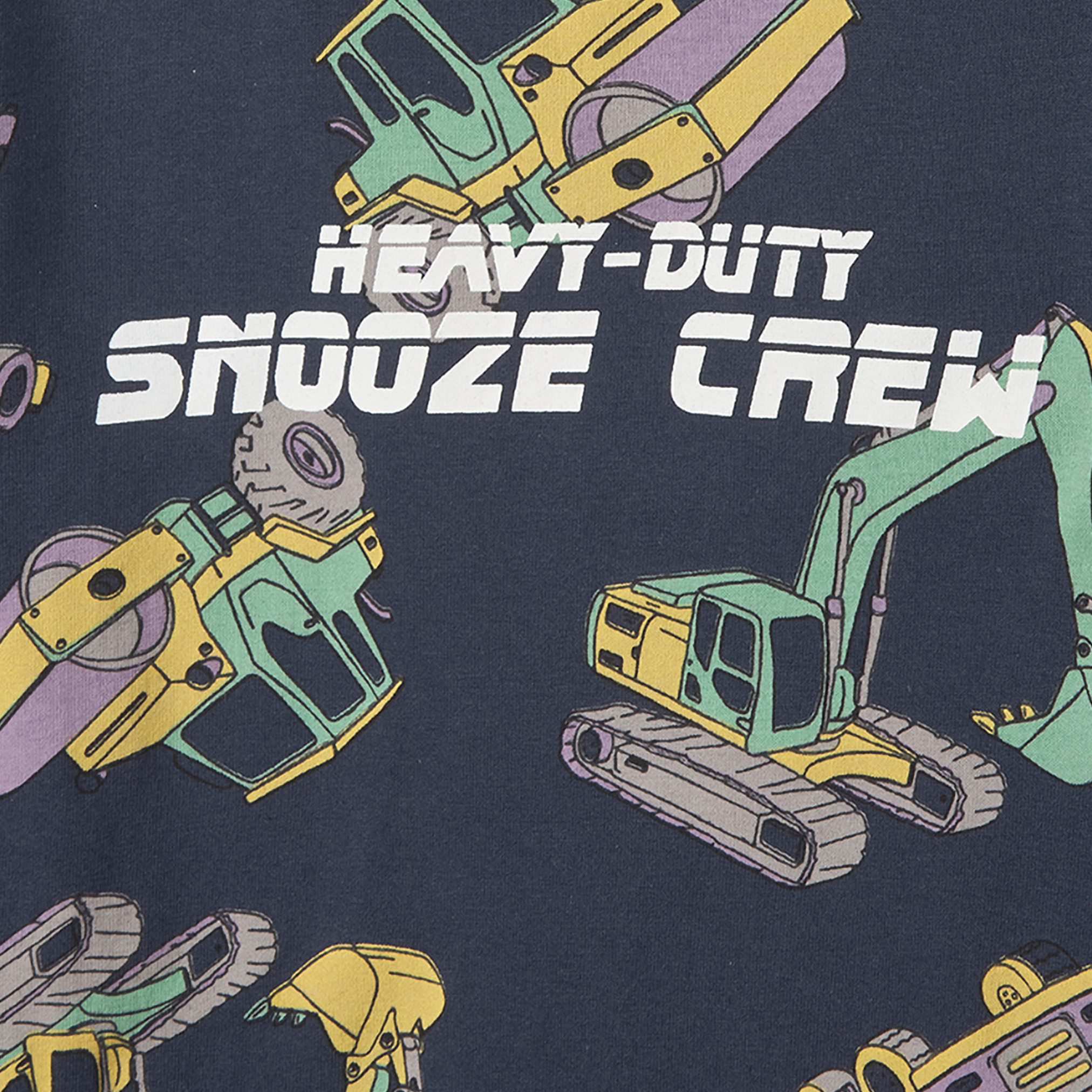 Juniors Cotton Crew Neck Long Sleeves Pyjama Set with Construction Vehicle Print-boys-clothing-nightwear-image-6