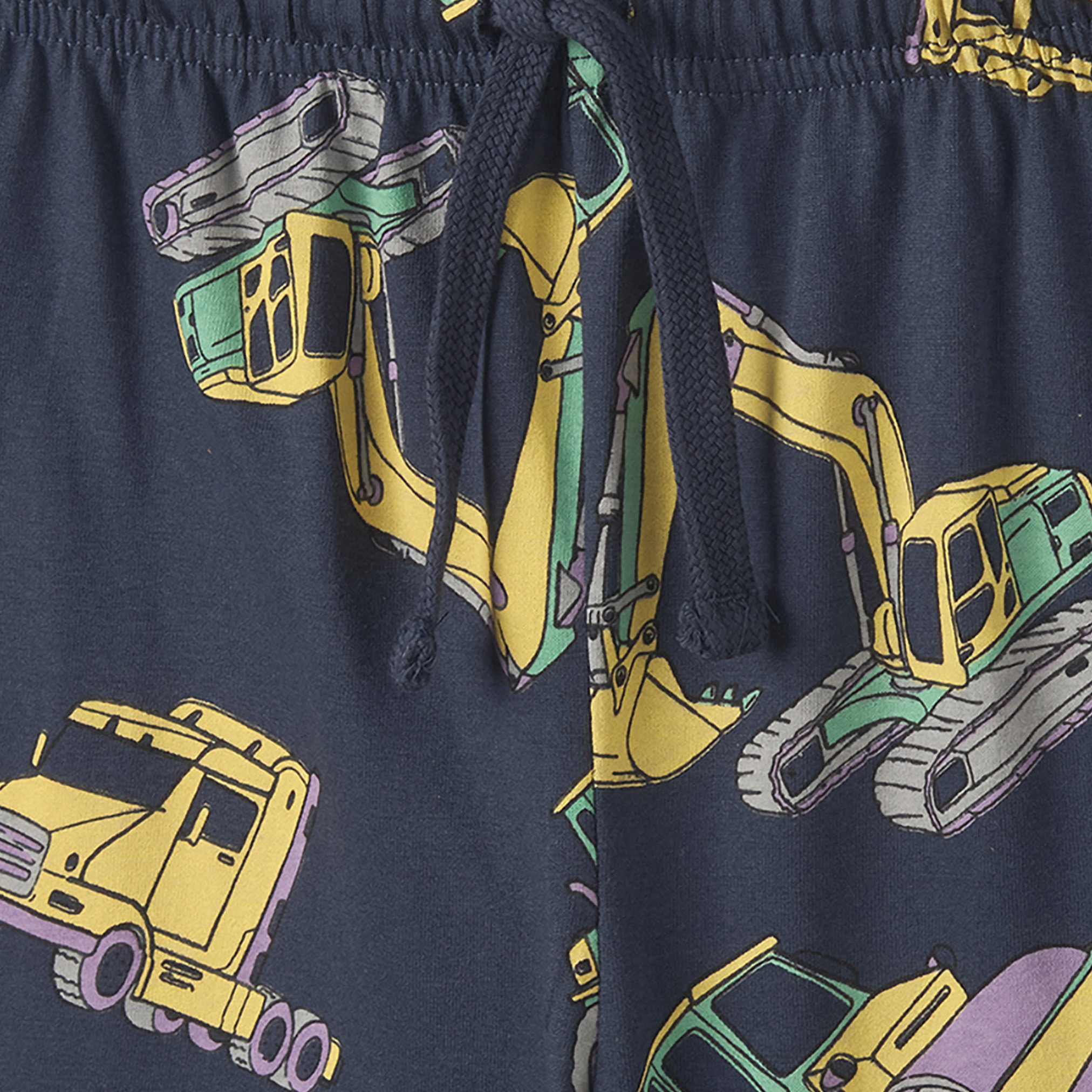 Juniors Cotton Crew Neck Long Sleeves Pyjama Set with Construction Vehicle Print-boys-clothing-nightwear-image-7
