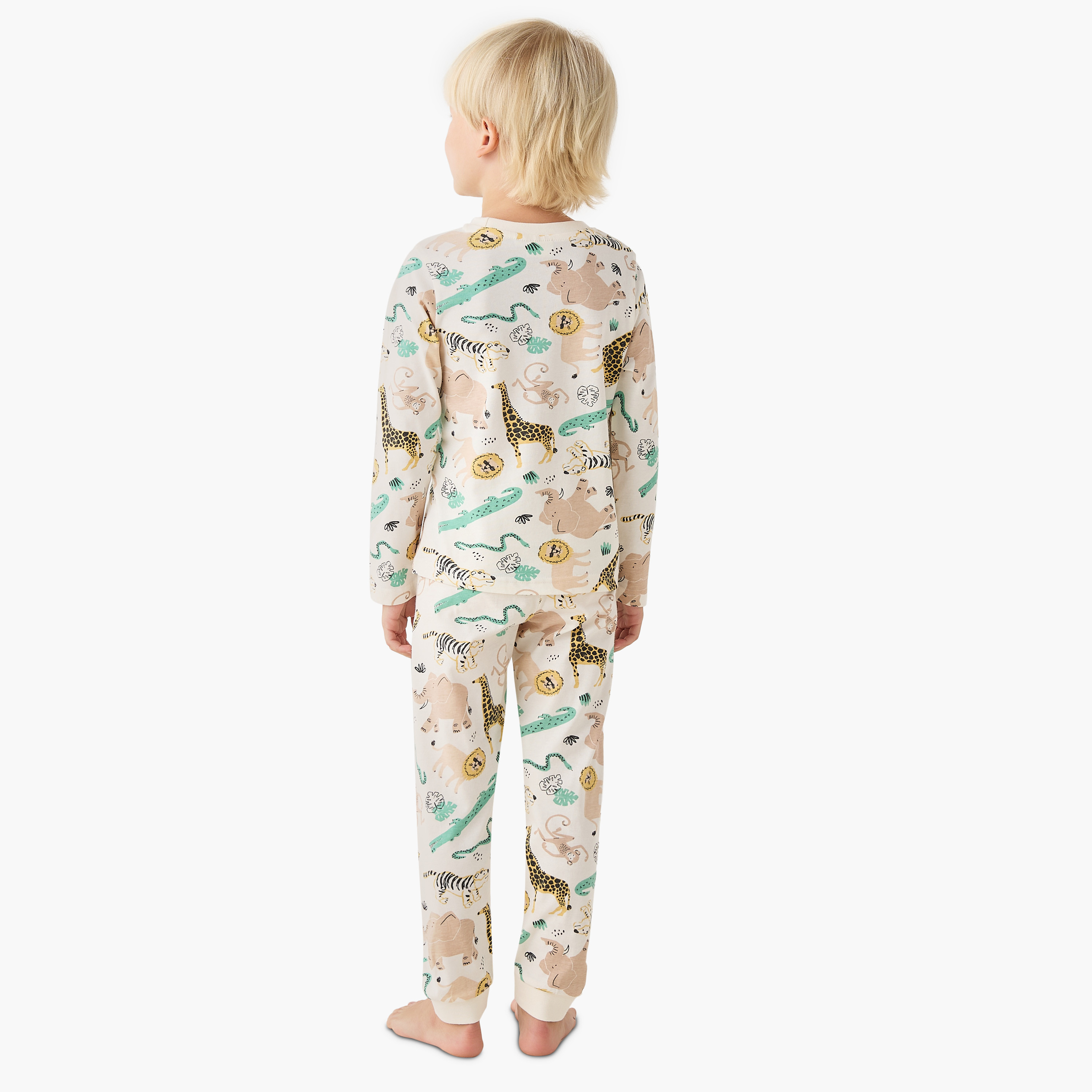 Juniors Cotton Crew Neck Long Sleeves Pyjama Set with Dinosaur Print-promo_babyshop_Buy2for69_UAE130126-image-3