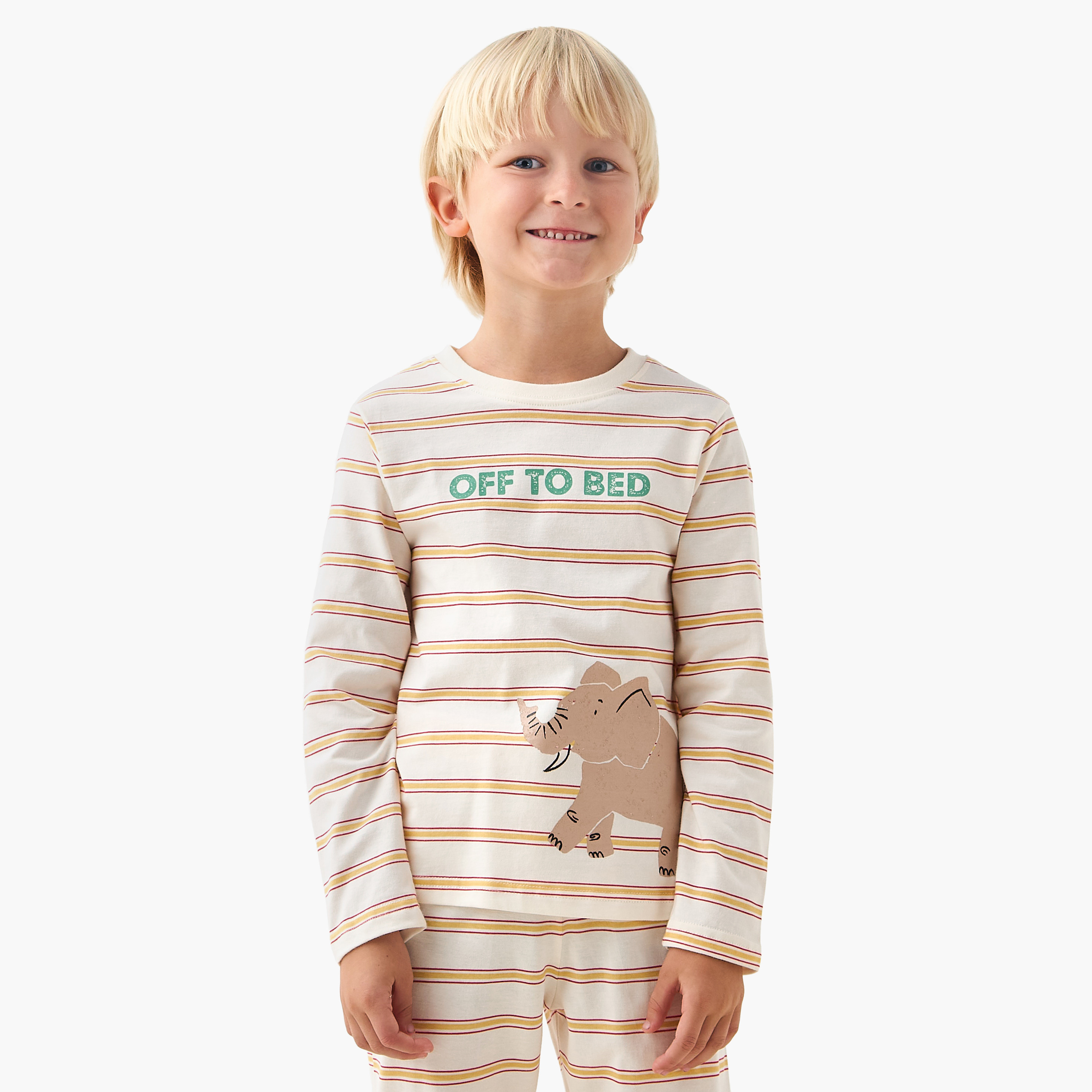 Juniors Cotton Crew Neck Long Sleeves Pyjama Set with Wild Animal Print-promo_babyshop_Buy2for69_UAE130126-image-2