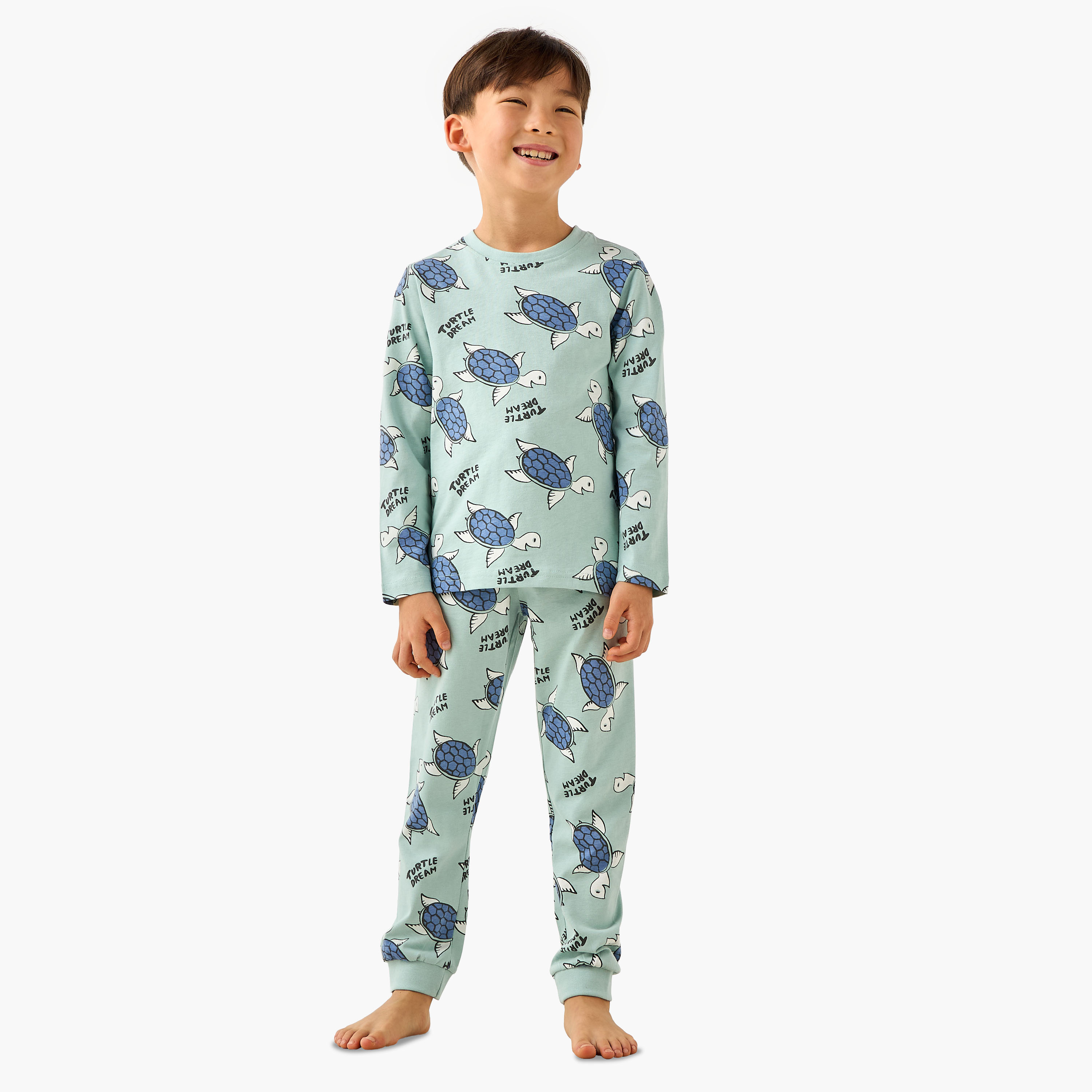 Juniors Cotton Crew Neck Long Sleeves Pyjama Set with Wild Animal Print-promo_babyshop_Buy2for69_UAE130126-image-1
