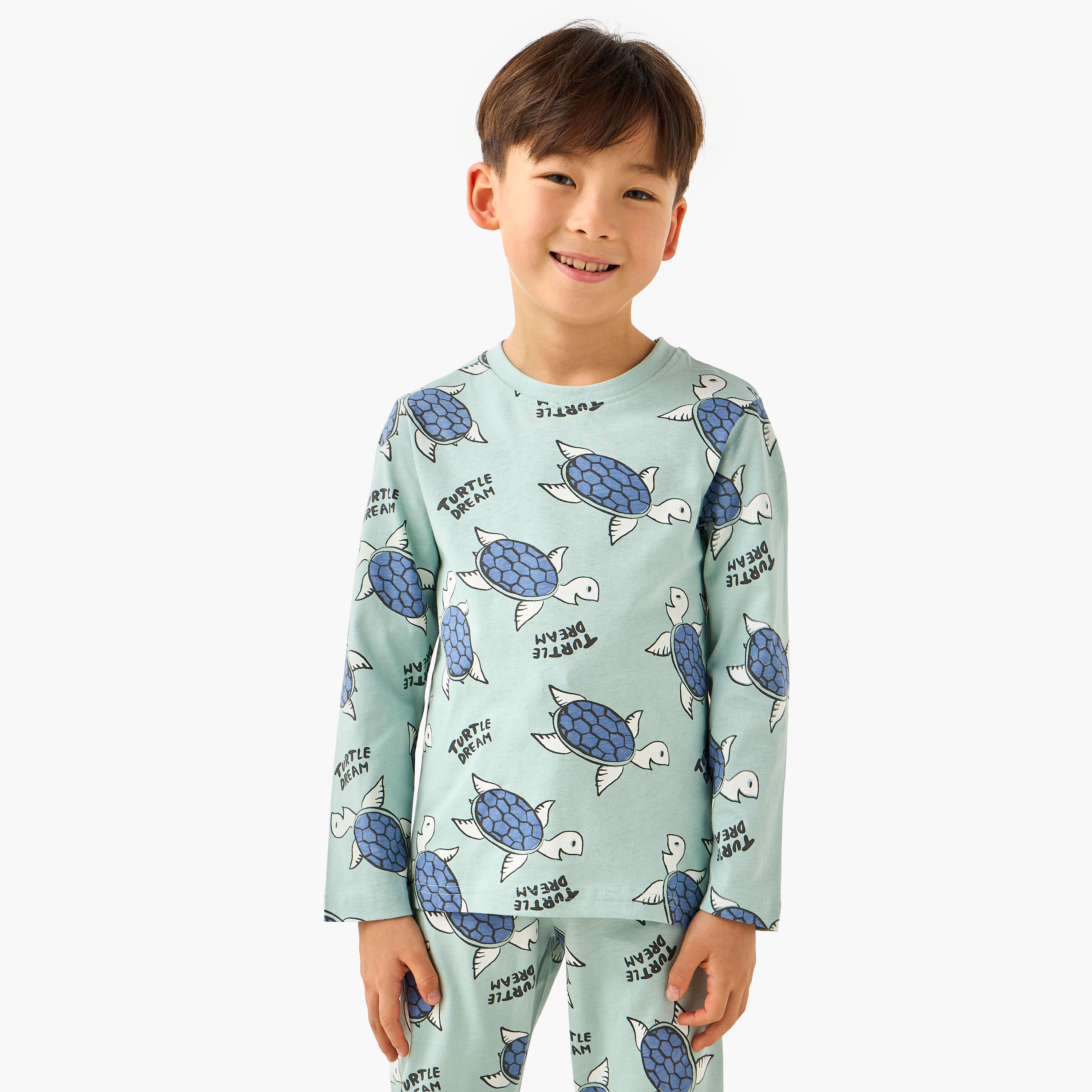 Juniors Cotton Crew Neck Long Sleeves Pyjama Set with Wild Animal Print-promo_babyshop_Buy2for69_UAE130126-image-2