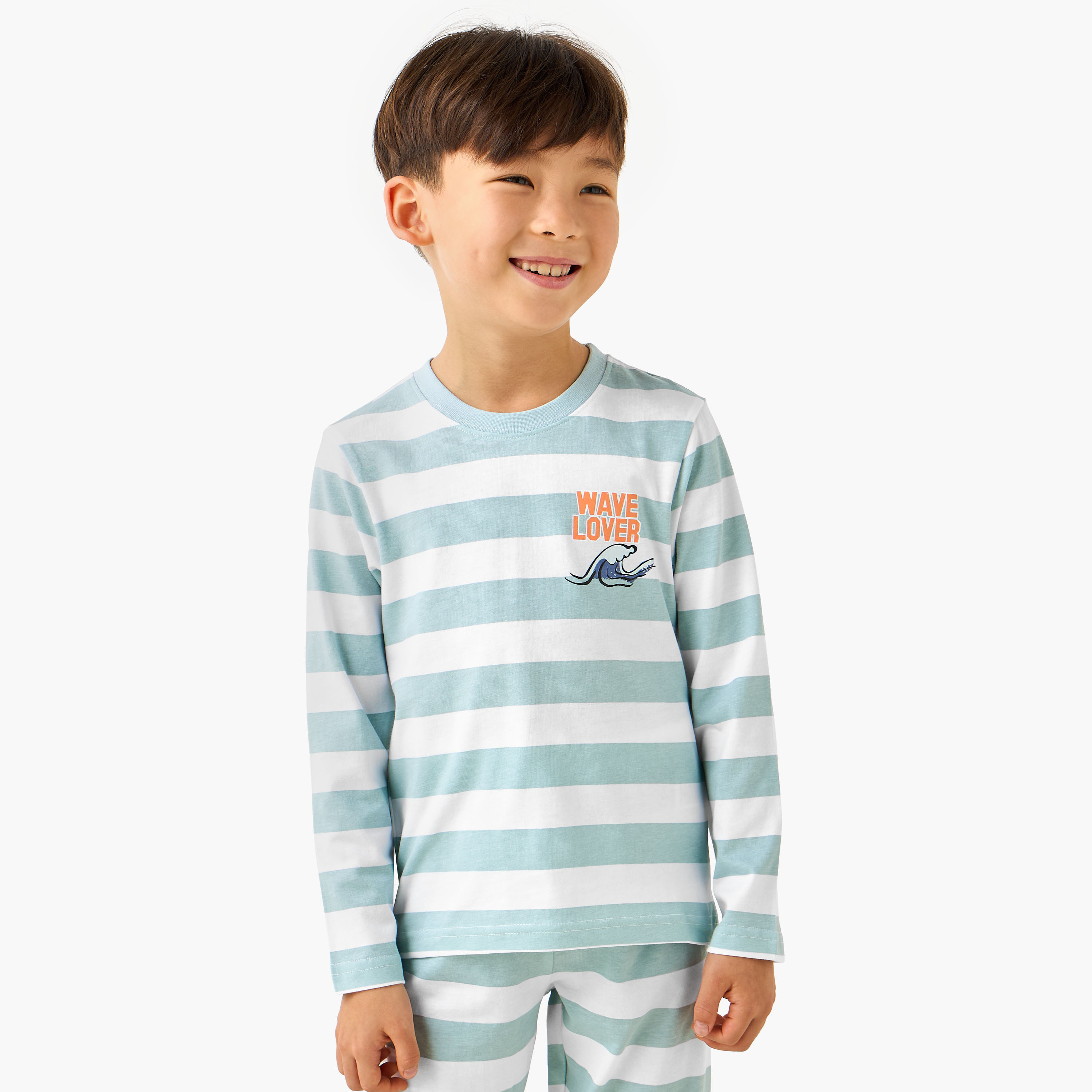 بنطلون بيجاما وتيشيرت قطن بأكمام طويلة ورقبة ضيقة وطبعات من جونيورز-boys-clothing-nightwear-image-2