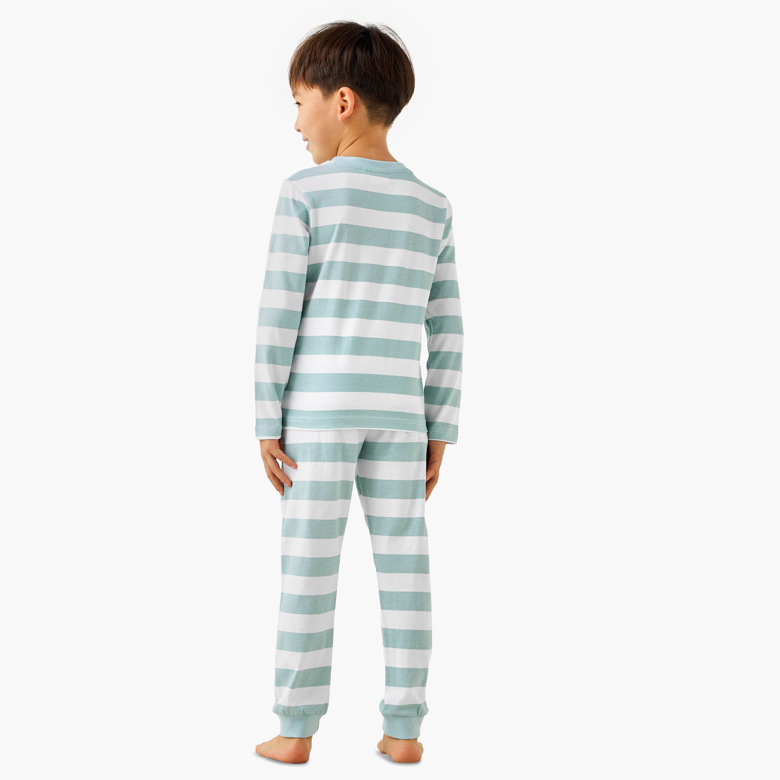 بنطلون بيجاما وتيشيرت قطن بأكمام طويلة ورقبة ضيقة وطبعات من جونيورز-boys-clothing-nightwear-image-4