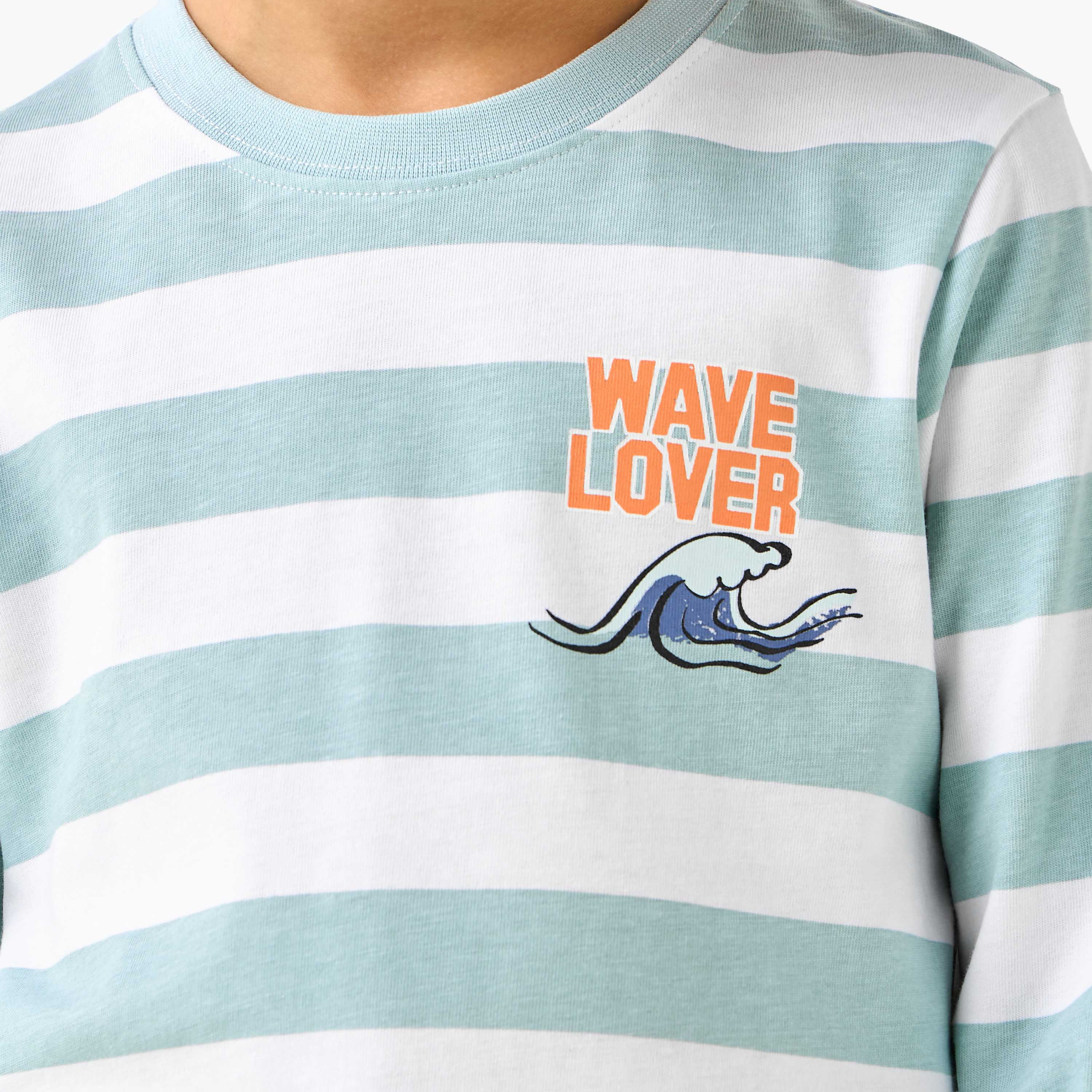 بنطلون بيجاما وتيشيرت قطن بأكمام طويلة ورقبة ضيقة وطبعات من جونيورز-boys-clothing-nightwear-image-6