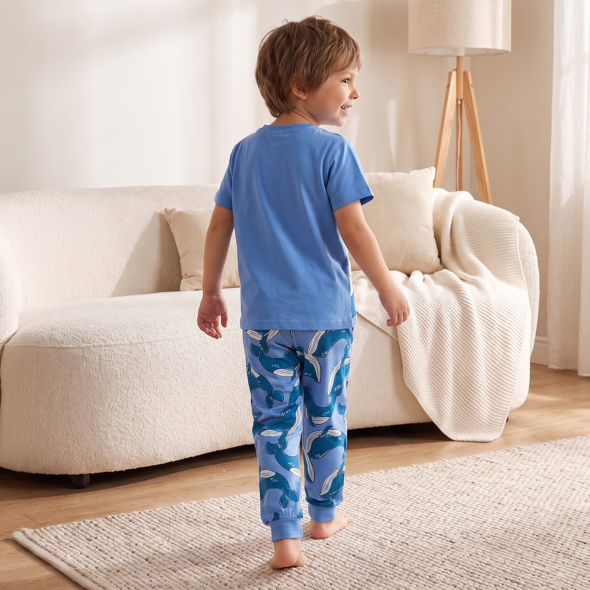 طقم بيجاما قطن بياقة ضيقة وأكمام قصيرة وطبعات من جونيورز-boys-clothing-nightwear-image-2