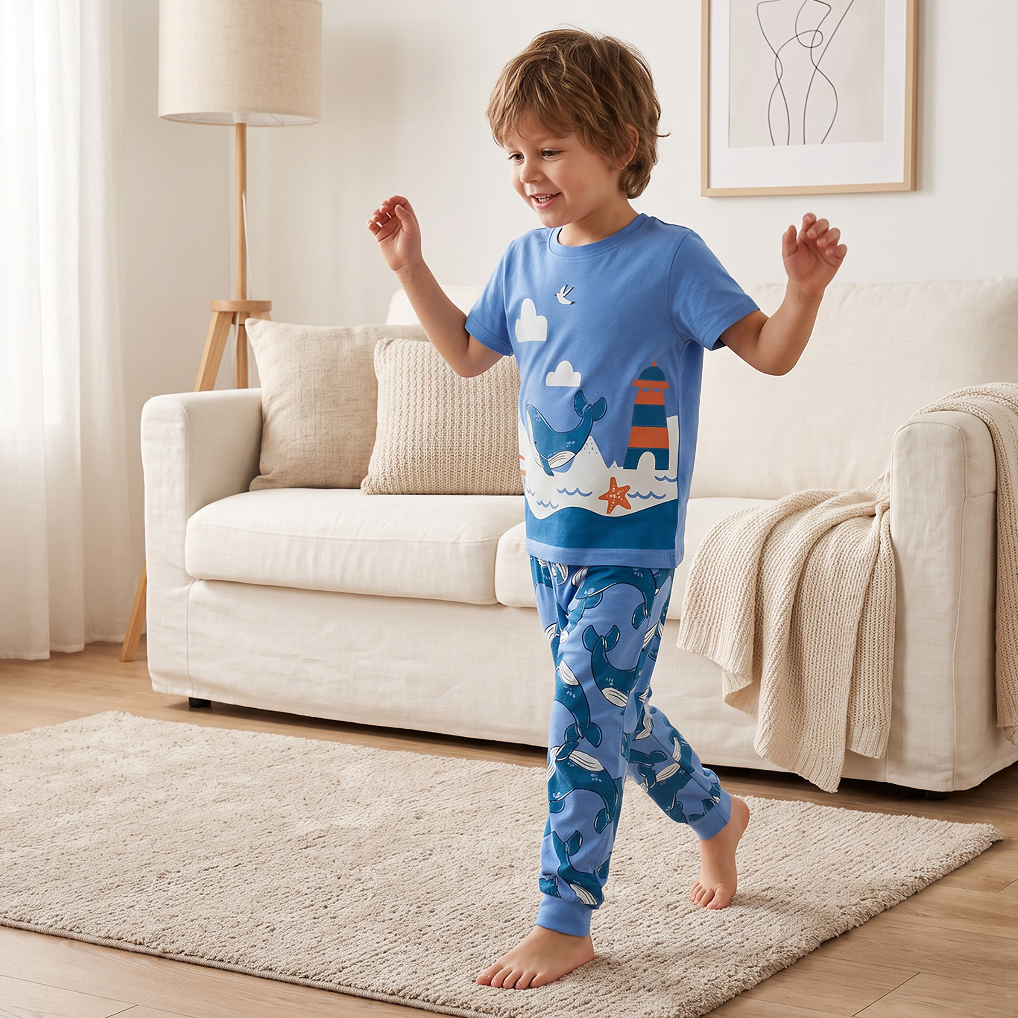 عبوة من 3 أطقم بيجاما قطن بياقة ضيقة وأكمام قصيرة وطبعات من جونيورز-boys-clothing-nightwear-image-2