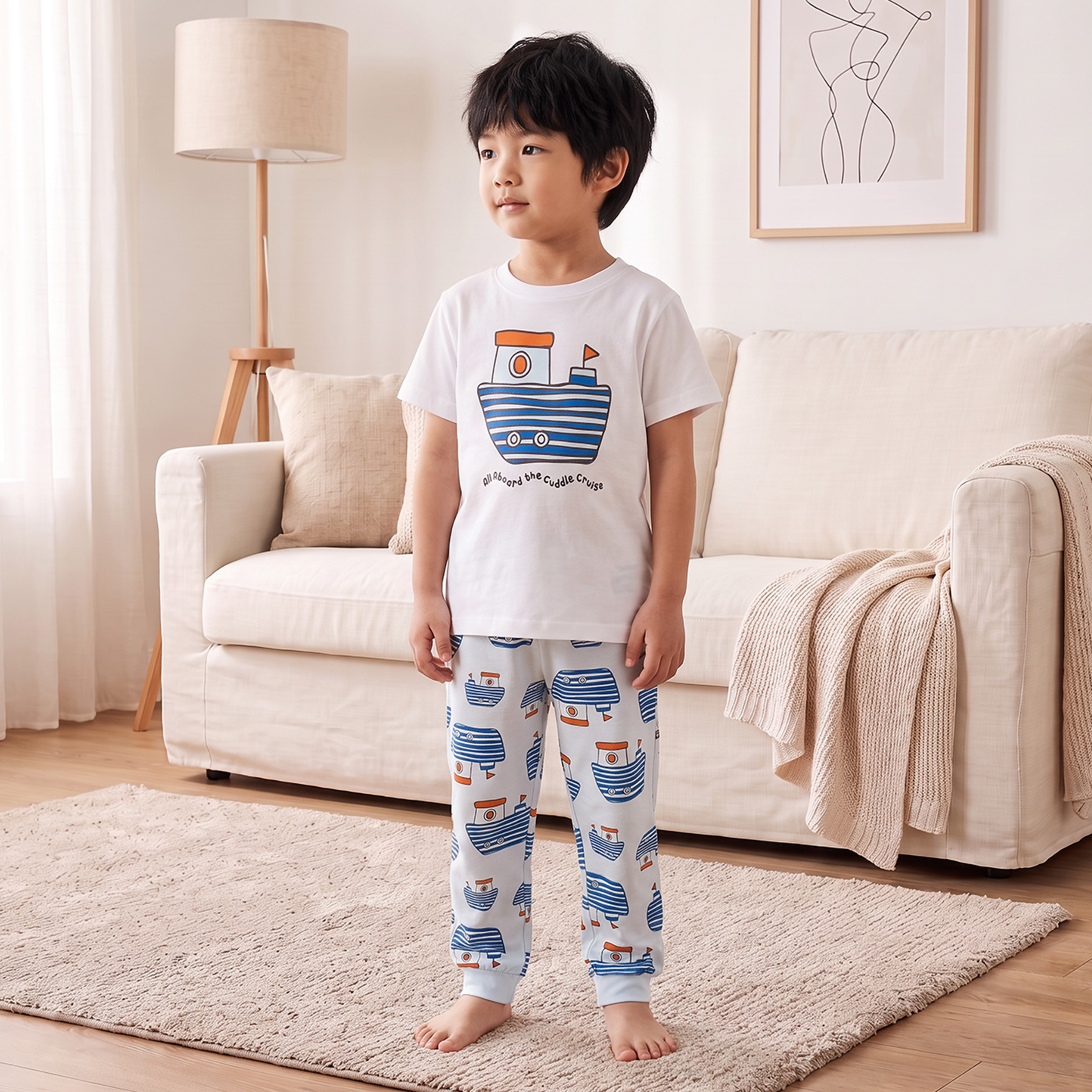 عبوة من 3 أطقم بيجاما قطن بياقة ضيقة وأكمام قصيرة وطبعات من جونيورز-boys-clothing-nightwear-image-3
