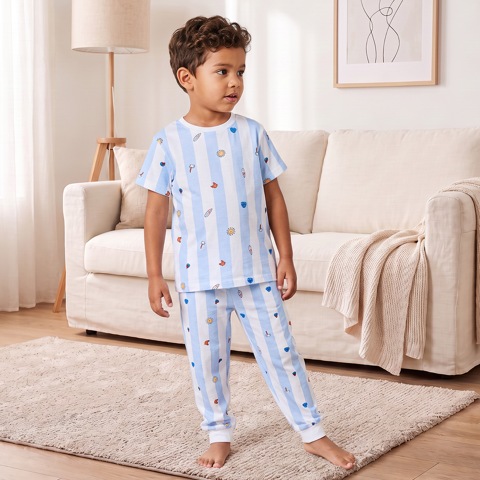 عبوة من 3 أطقم بيجاما قطن بياقة ضيقة وأكمام قصيرة وطبعات من جونيورز-boys-clothing-nightwear-image-4