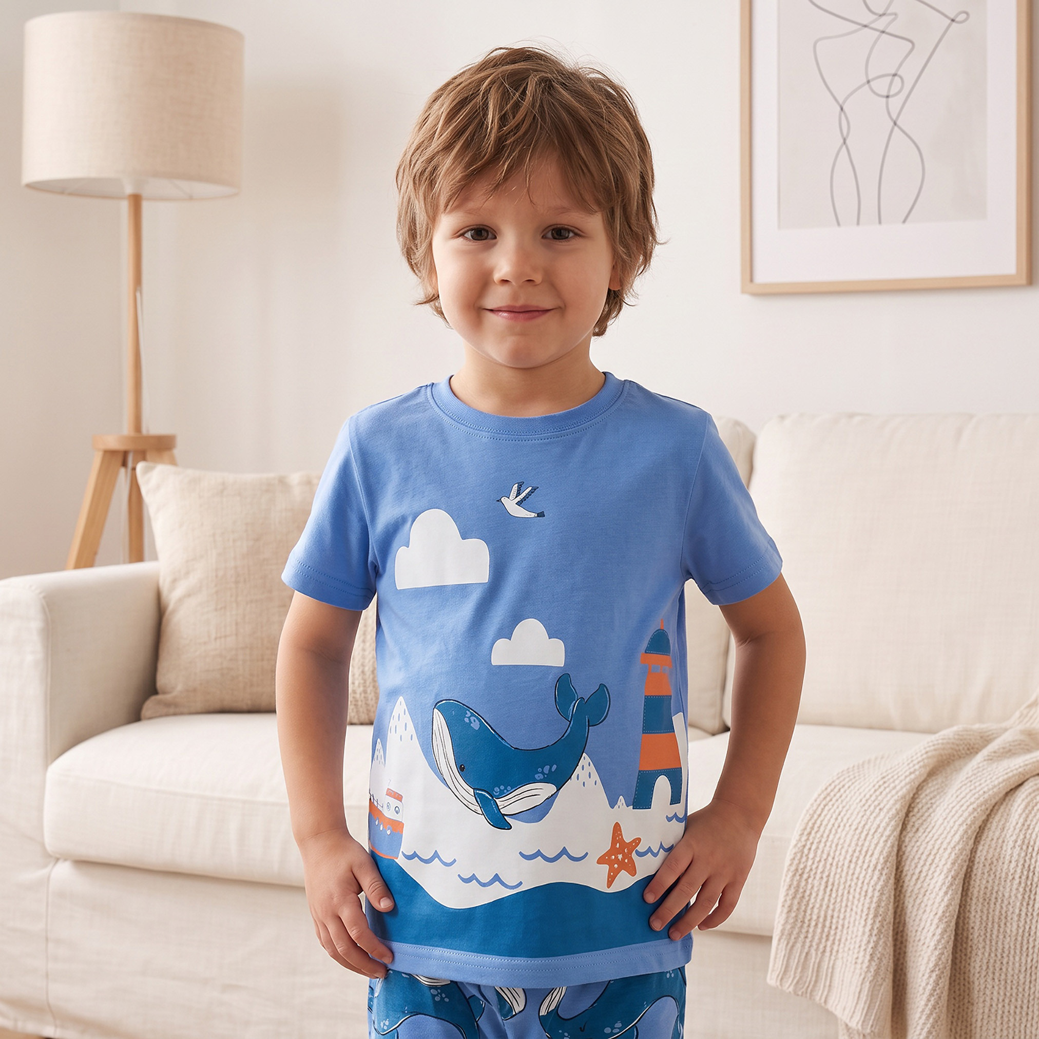 عبوة من 3 أطقم بيجاما قطن بياقة ضيقة وأكمام قصيرة وطبعات من جونيورز-boys-clothing-nightwear-image-5