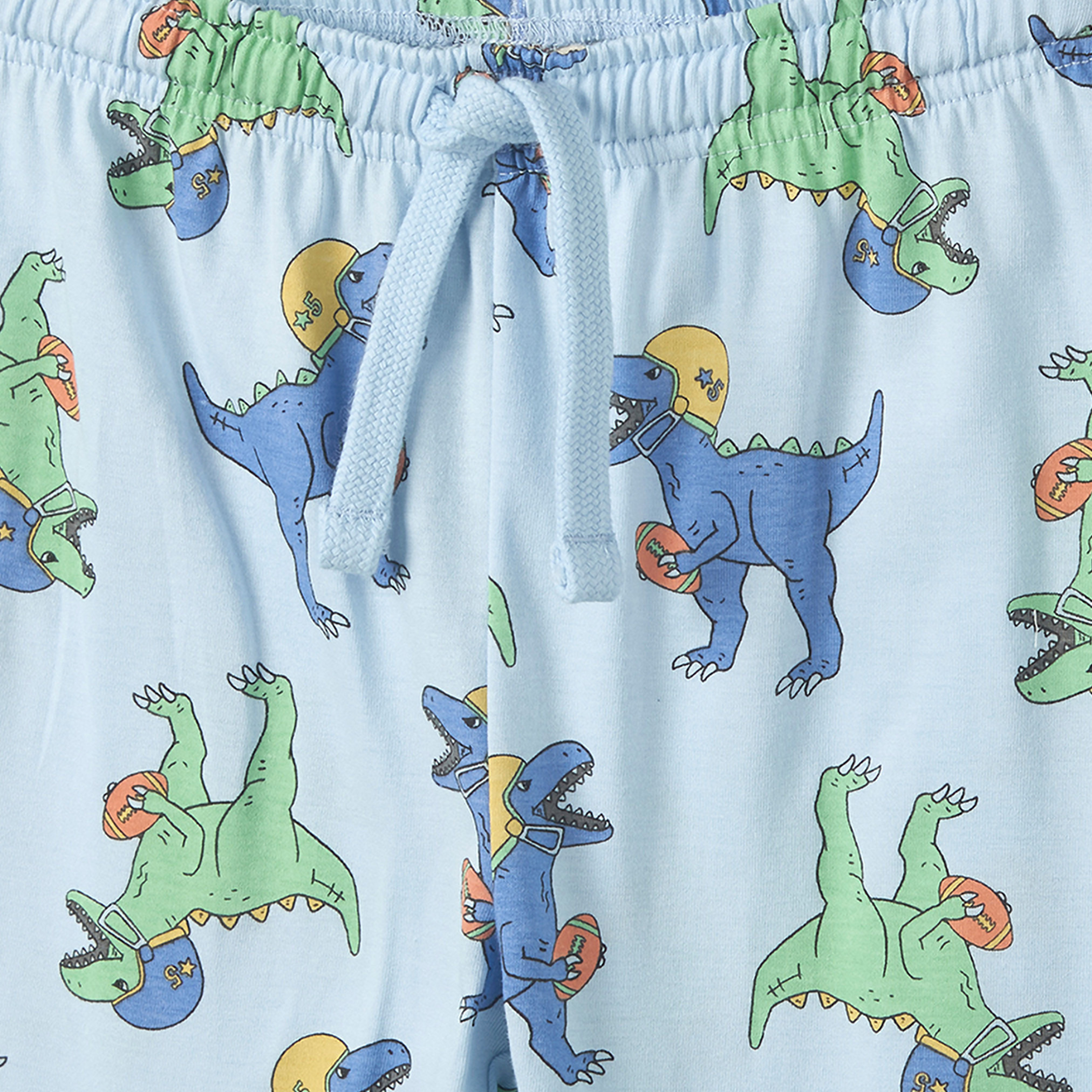 Juniors Cotton Crew Neck Long Sleeves Pyjama Set with Dinosaur Print-boys-clothing-nightwear-image-6