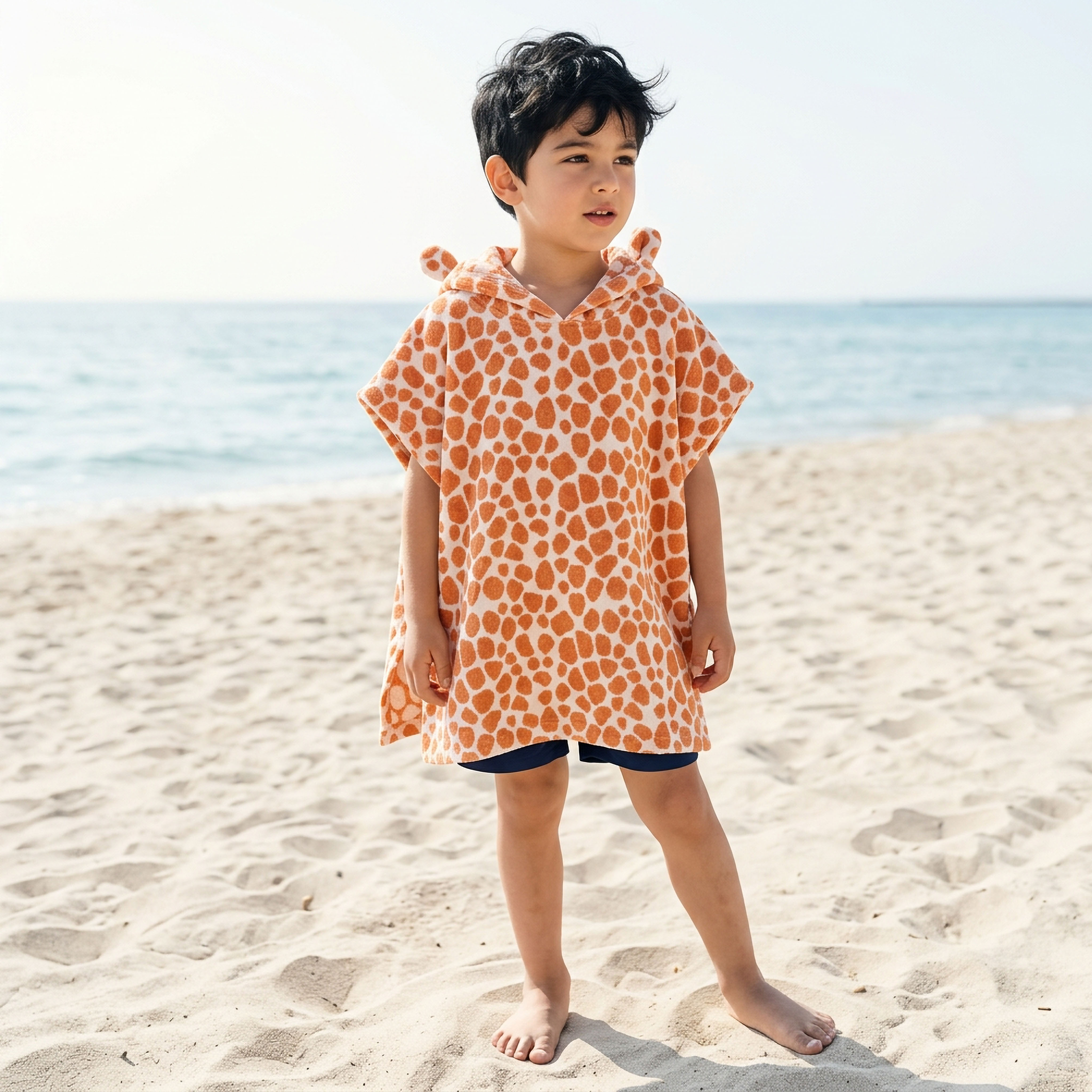Juniors Cotton Hooded Sleeveless Bathrobe with Print-boys-clothing-nightwear-image-3
