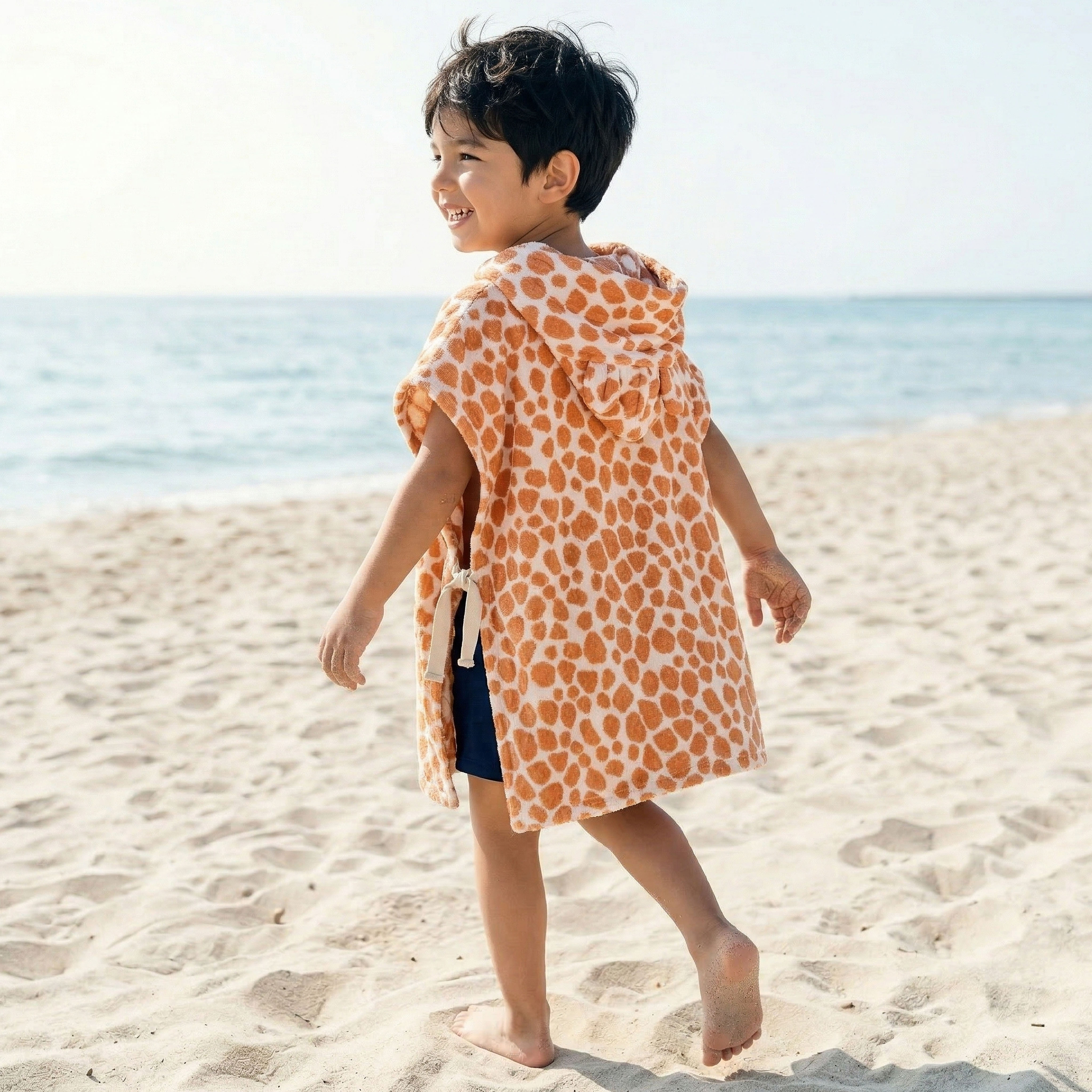 Juniors Cotton Hooded Sleeveless Bathrobe with Print-boys-clothing-nightwear-image-5