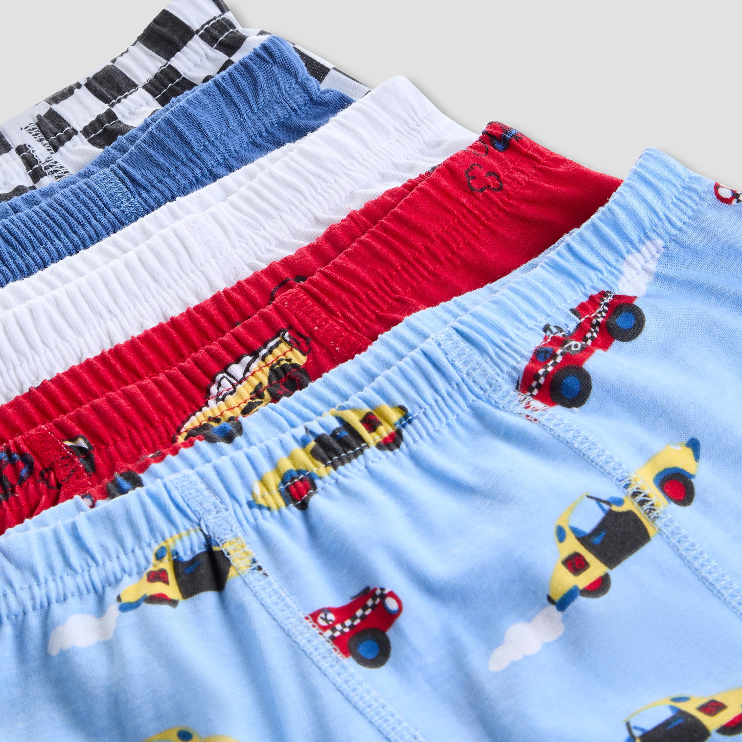 Pack of 5 Juniors Cotton Boxers with Car Print-boys-clothing-innerwear-boxersandbriefs-image-7