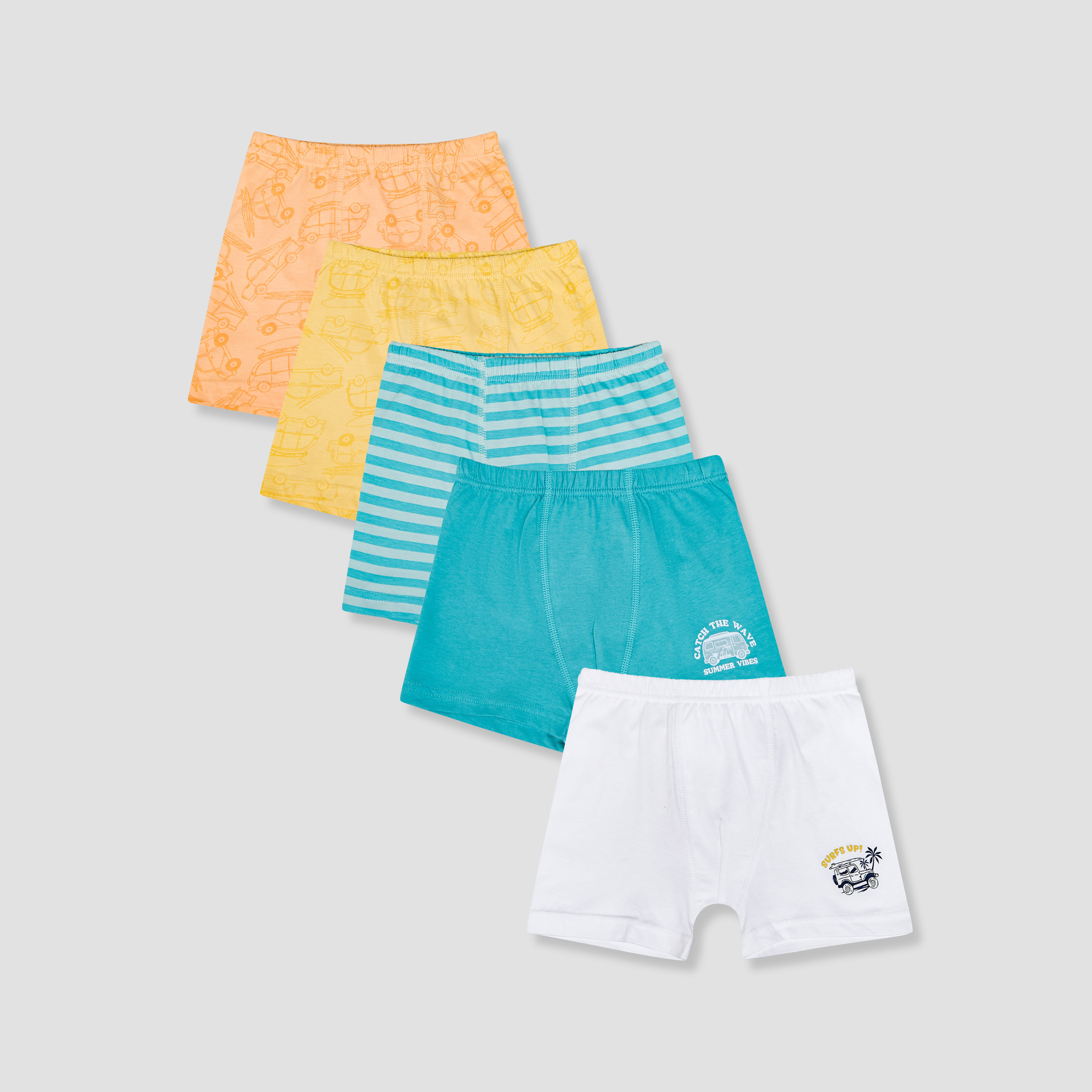 Pack of 5 Juniors Cotton Boxers with Print-boys-clothing-innerwear-boxersandbriefs-image-1