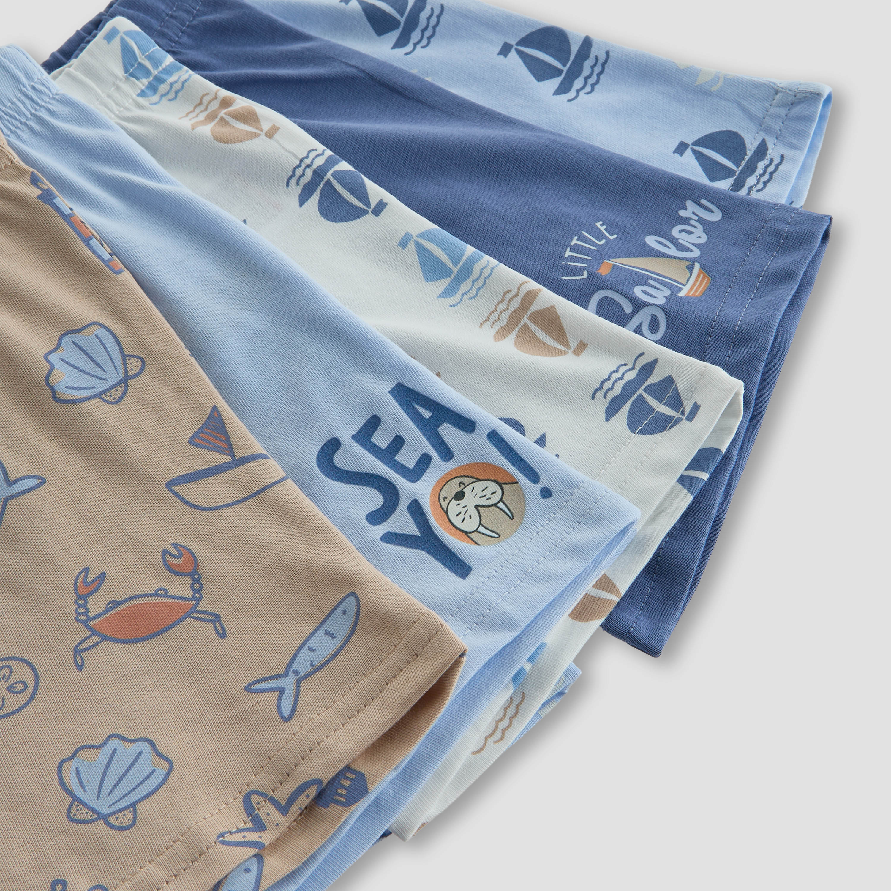 Pack of 5 Juniors Cotton Boxers with Nautical Print-boys-clothing-innerwear-boxersandbriefs-image-8
