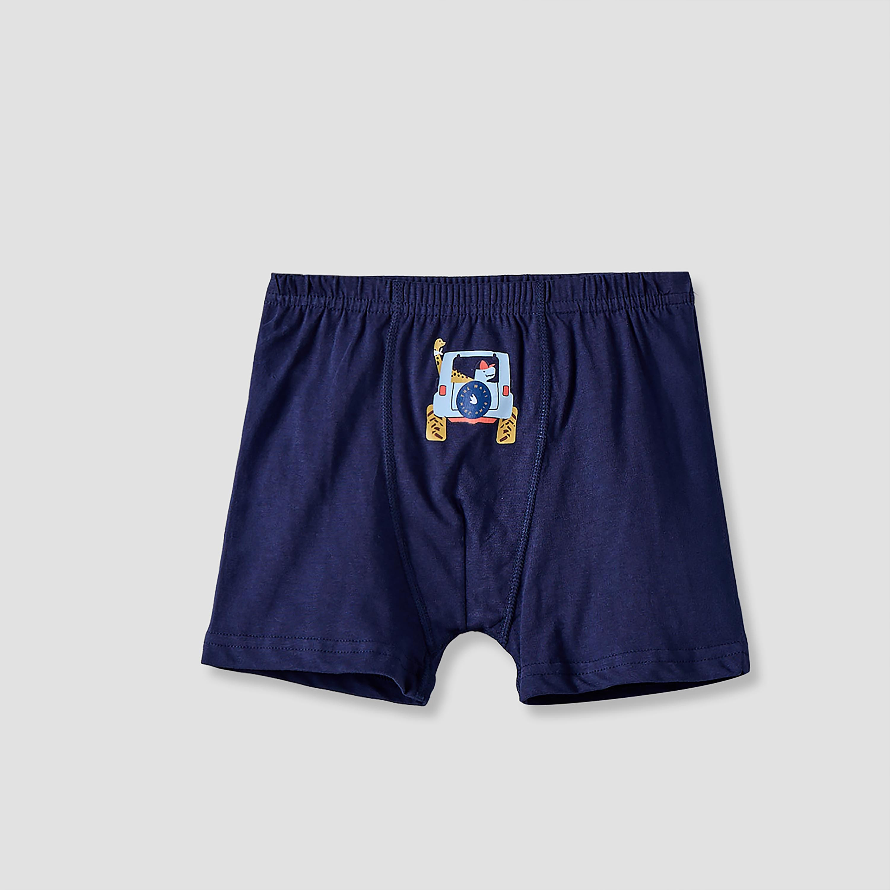 Pack of 5 Juniors Cotton Boxers with Dinosaur Print-baby-boys-clothing-innerwear-image-3