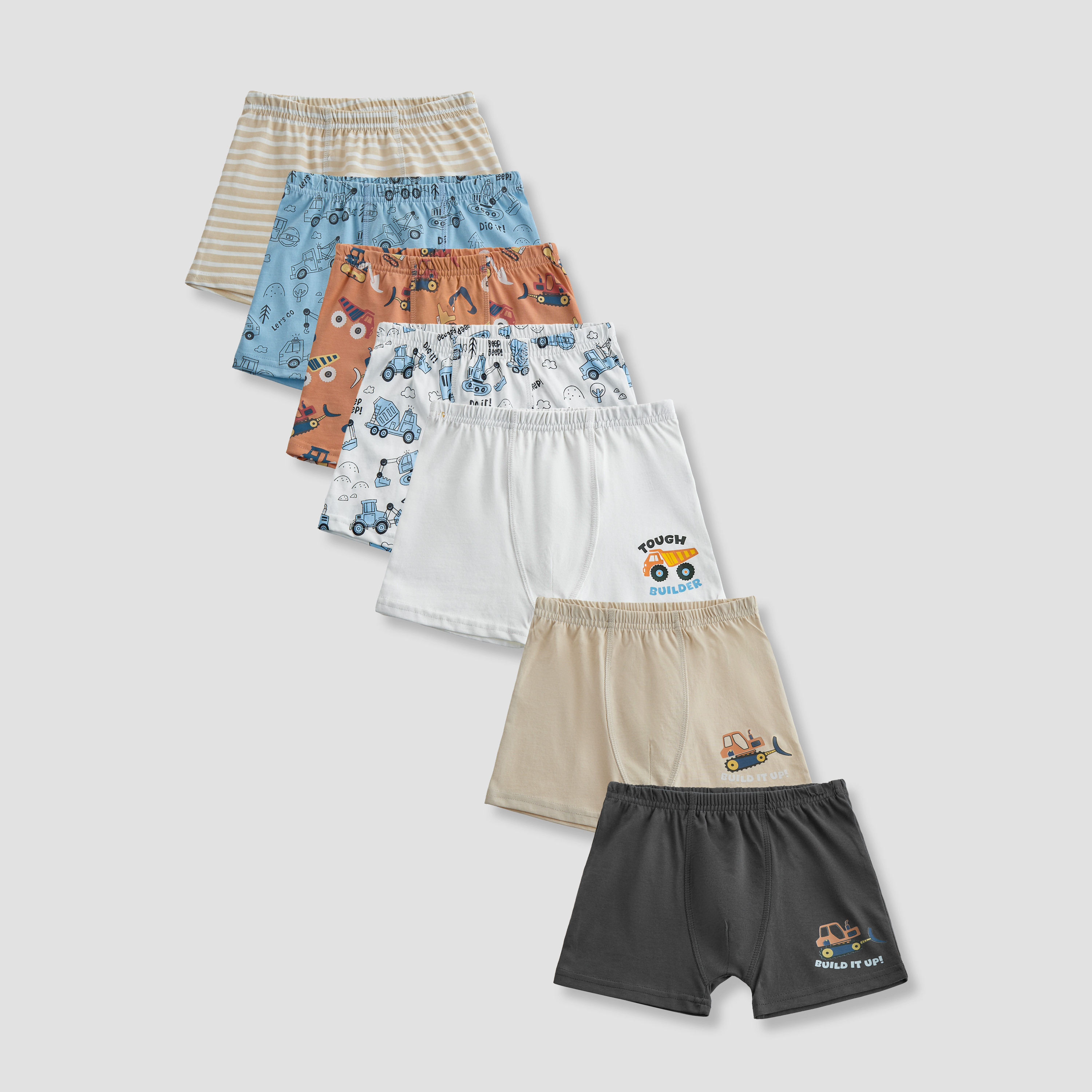 Pack of 7 Juniors Cotton Boxers with Vehicle Print-boys-clothing-innerwear-boxersandbriefs-image-1