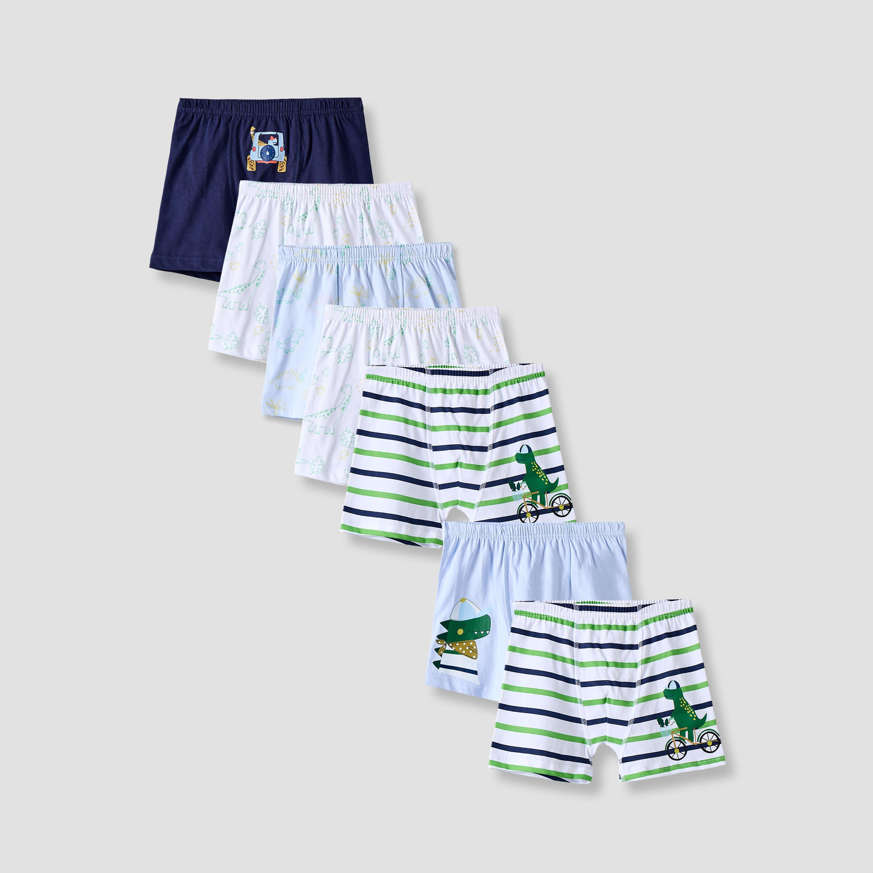 Pack of 7 Juniors Cotton Boxers with Dinosaur Print-baby-boys-clothing-innerwear-image-1