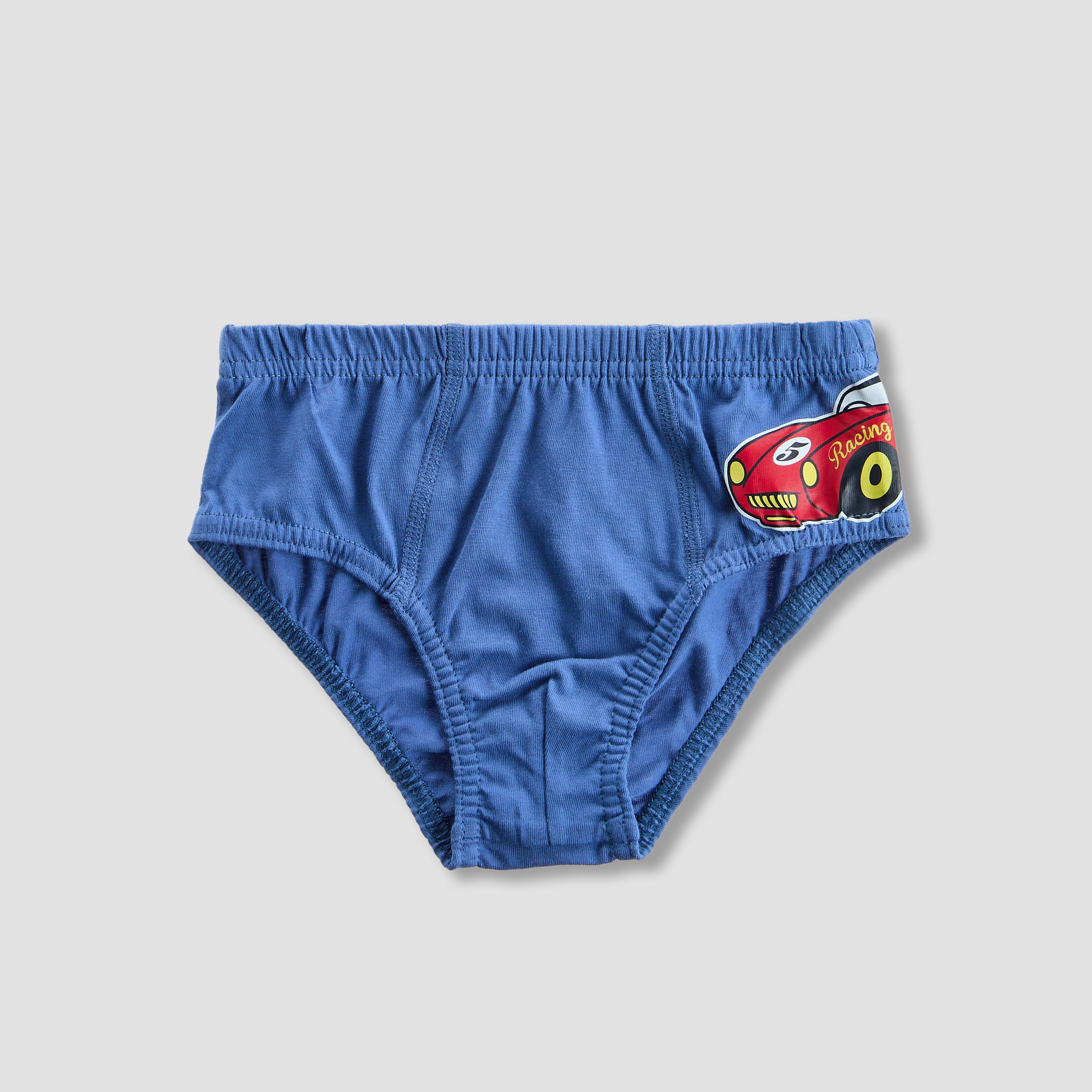 Pack of 7 Juniors Cotton Briefs with Car Print-boys-clothing-innerwear-boxersandbriefs-image-2