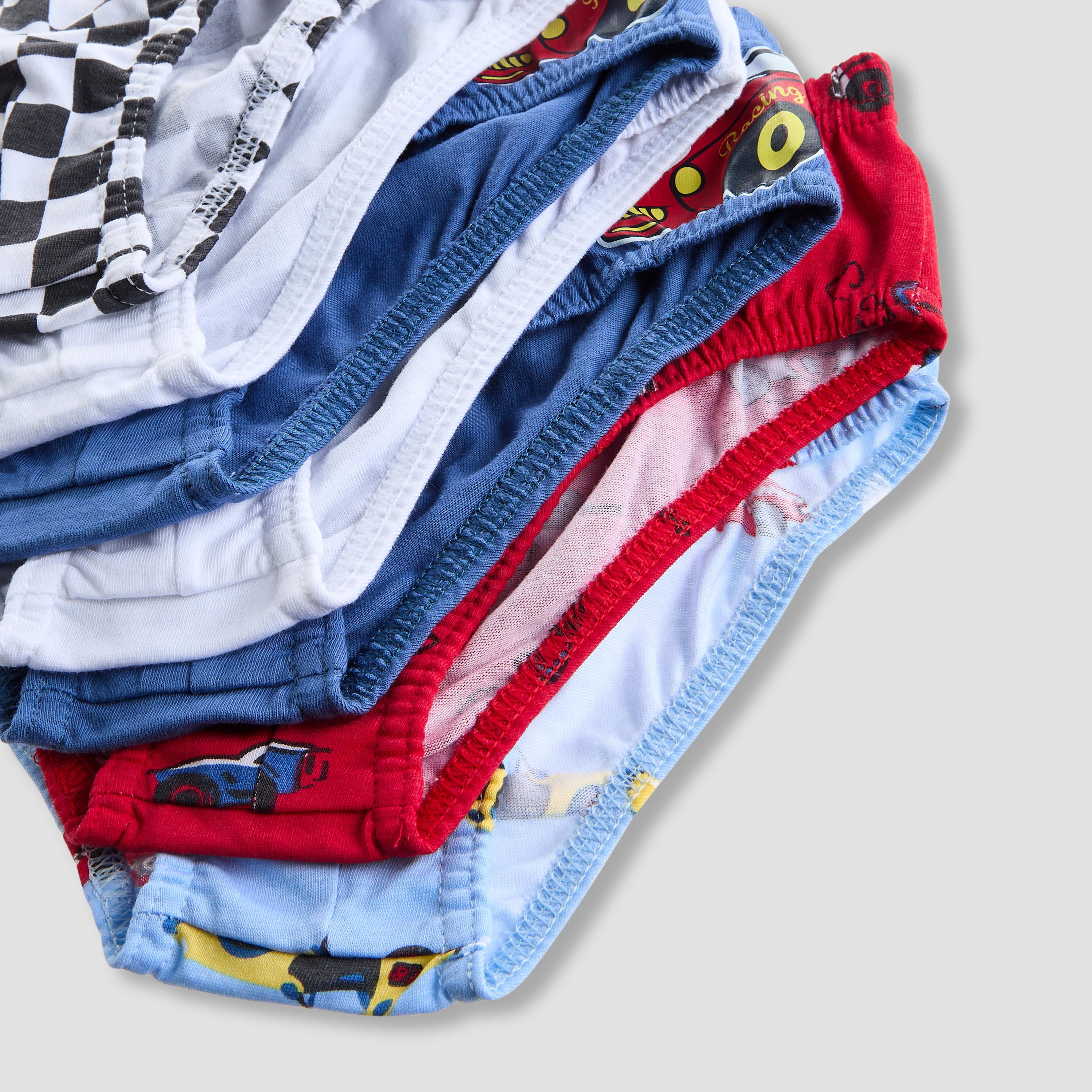 Pack of 7 Juniors Cotton Briefs with Car Print-boys-clothing-innerwear-boxersandbriefs-image-8