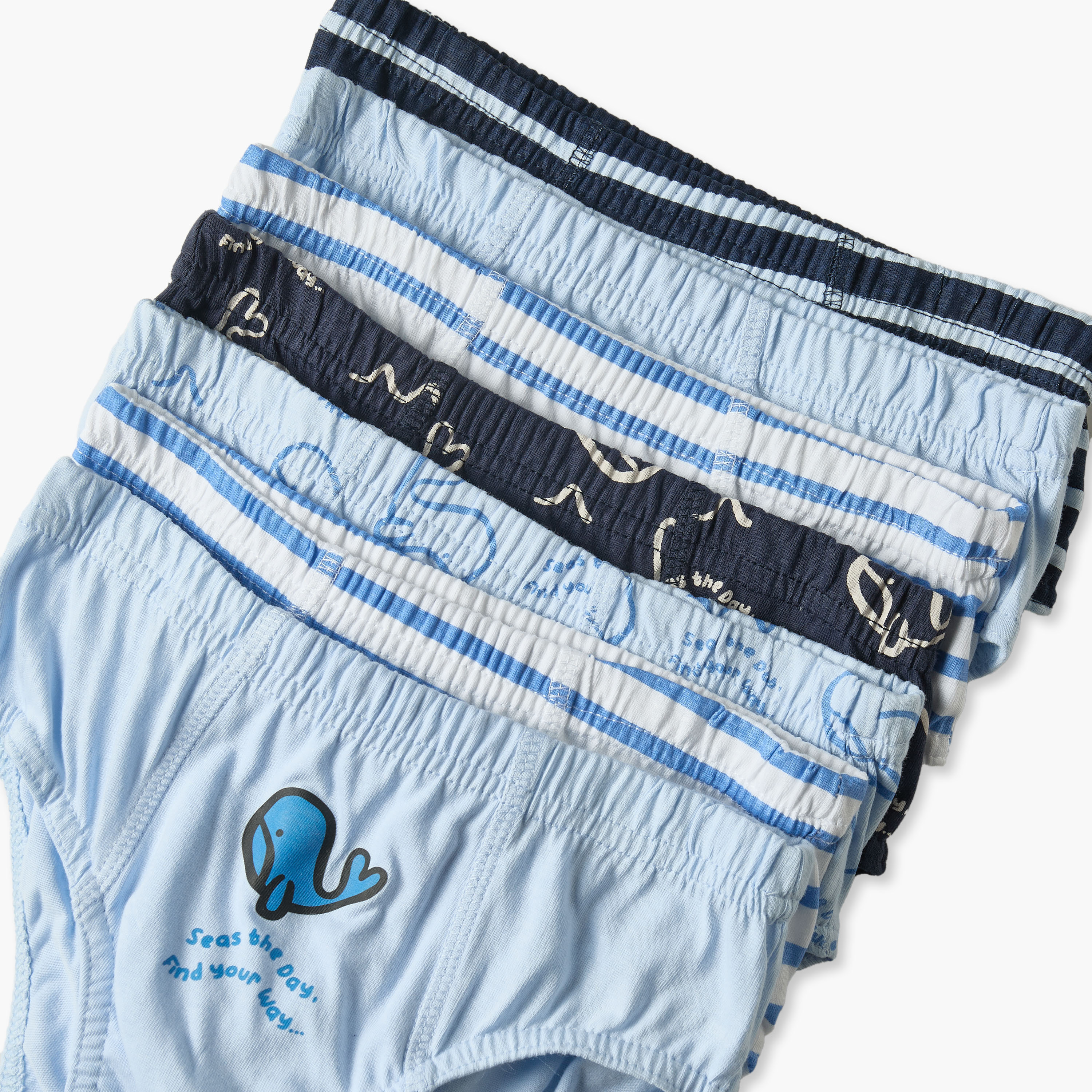 Pack of 7 Juniors Cotton Briefs with Whale Print-baby-boys-clothing-innerwear-image-9