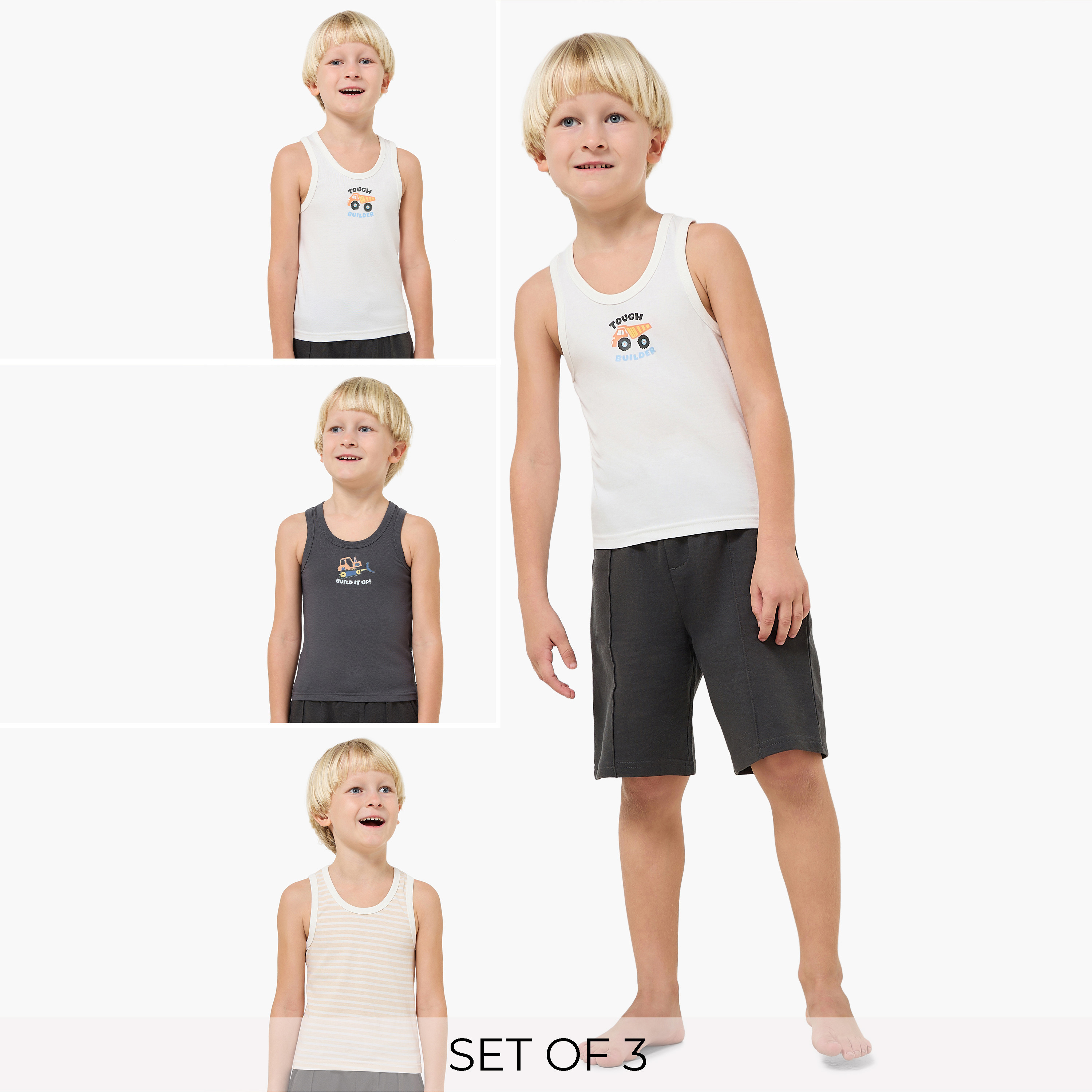 Pack of 3 Juniors Cotton Round Neck Vest with Print-boys-clothing-innerwear-vests-image-1