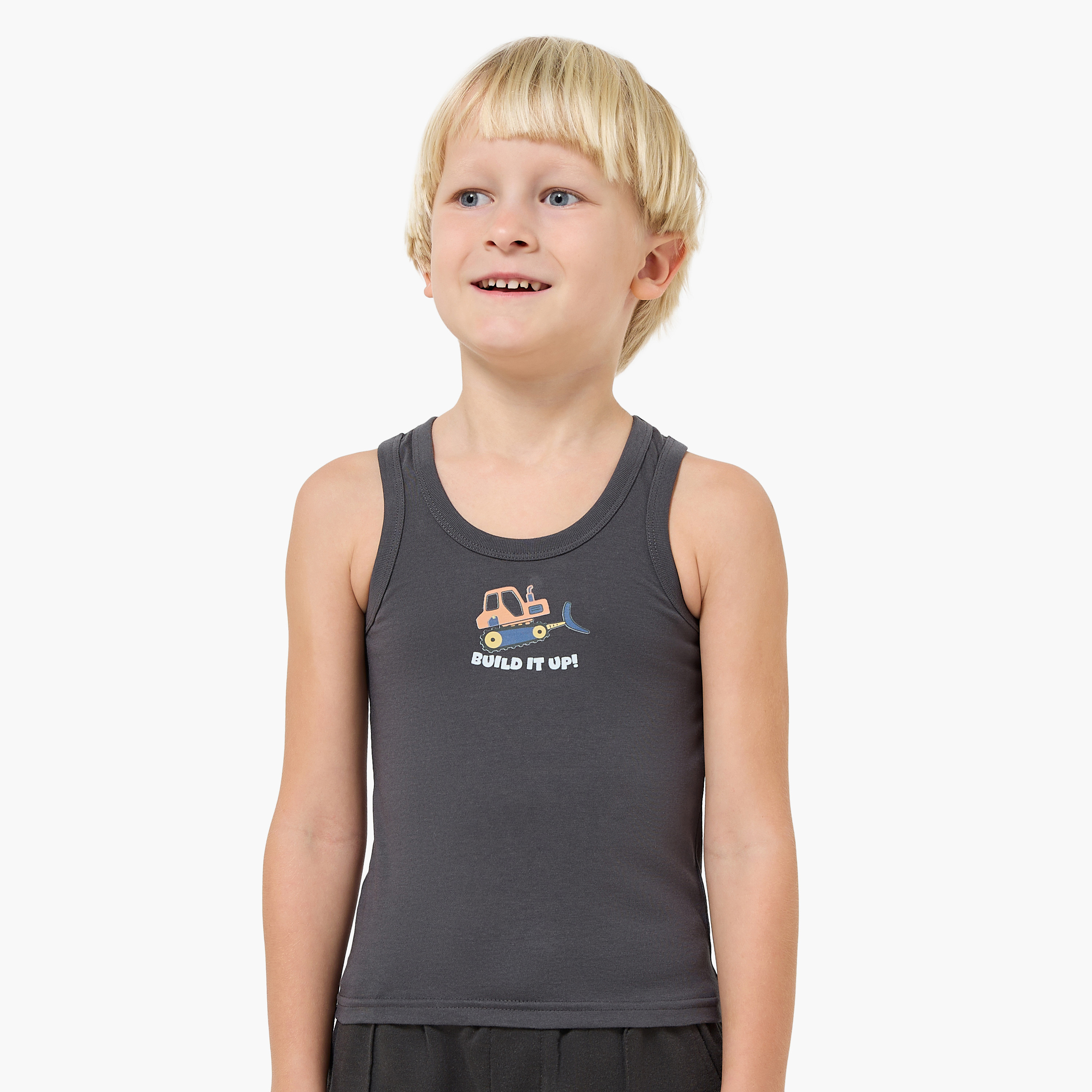 Pack of 3 Juniors Cotton Round Neck Vest with Print-boys-clothing-innerwear-vests-image-2