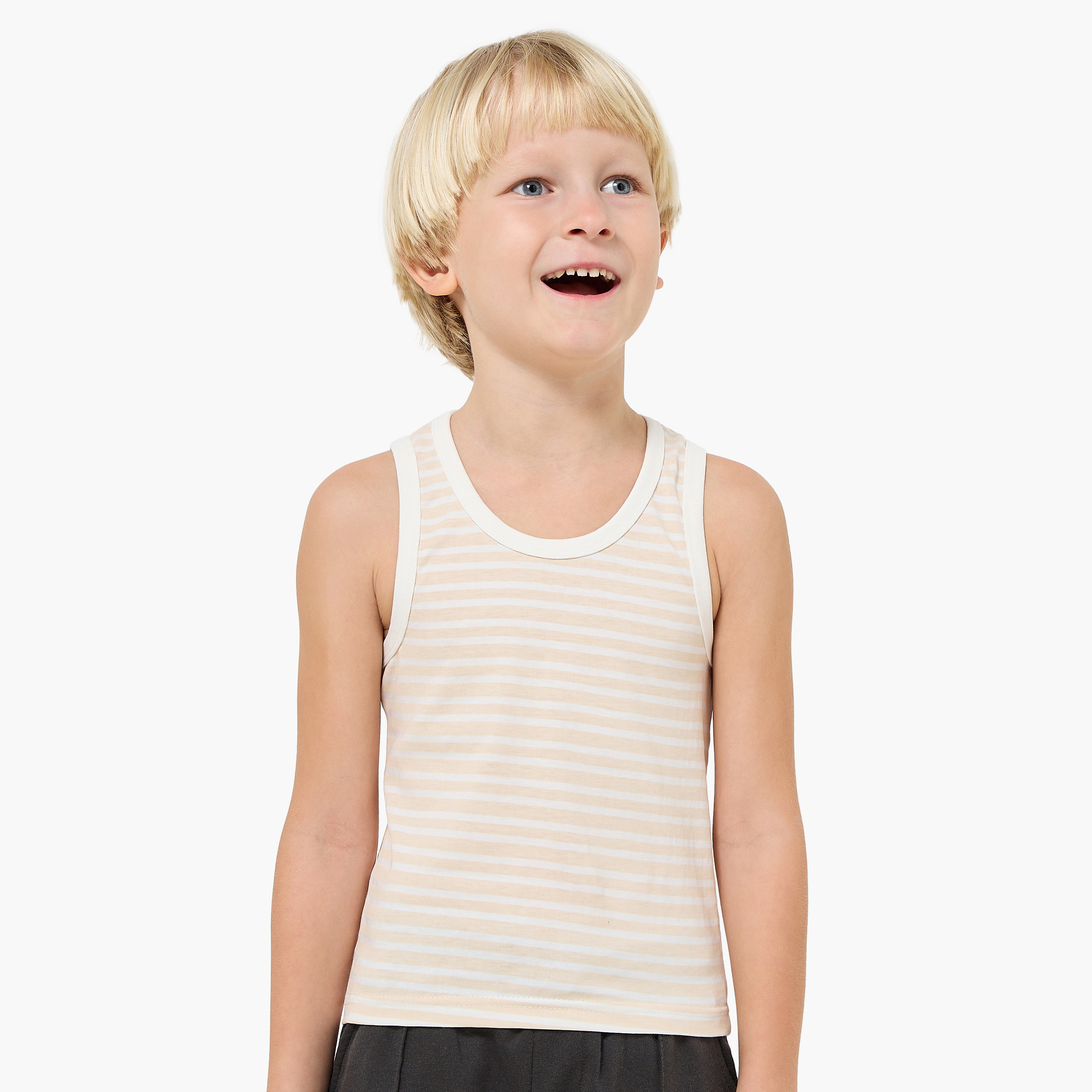 Pack of 3 Juniors Cotton Round Neck Vest with Print-boys-clothing-innerwear-vests-image-3