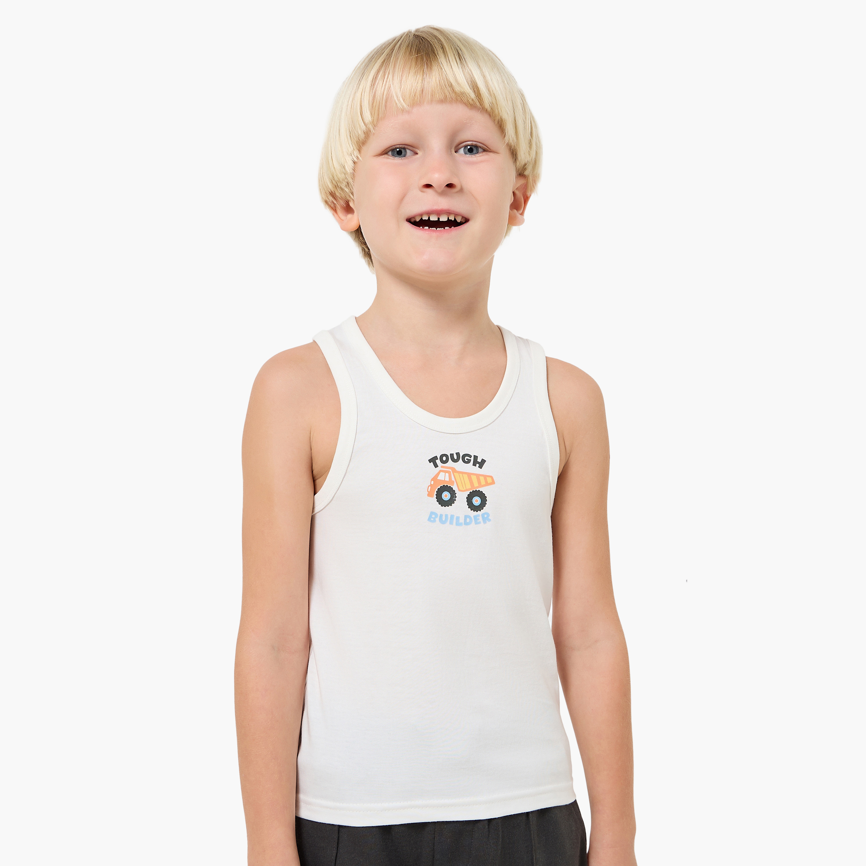 Pack of 3 Juniors Cotton Round Neck Vest with Print-boys-clothing-innerwear-vests-image-4