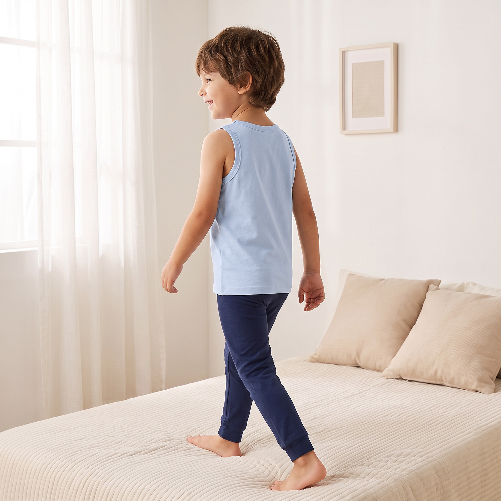Pack of 3 Juniors Cotton Round Neck Vest with Whale Print-baby-boys-clothing-innerwear-image-5