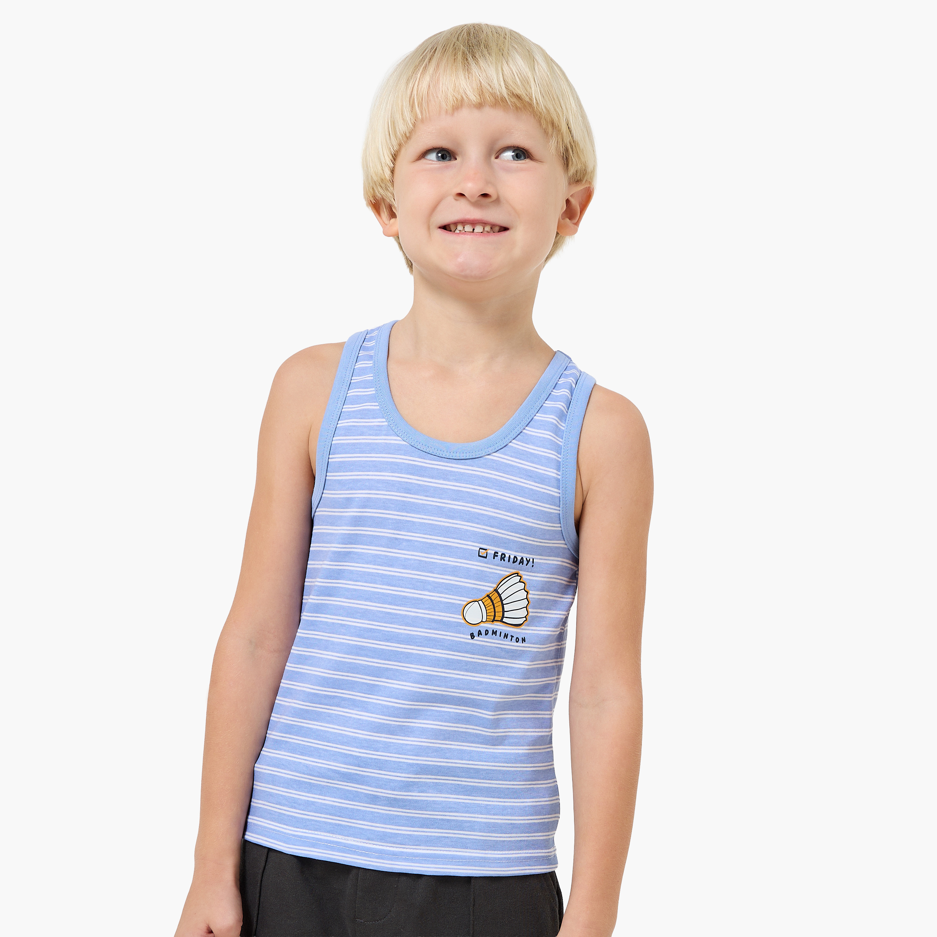 Pack of 7 Juniors Cotton Round Neck Vest with Print-baby-boys-clothing-innerwear-image-3
