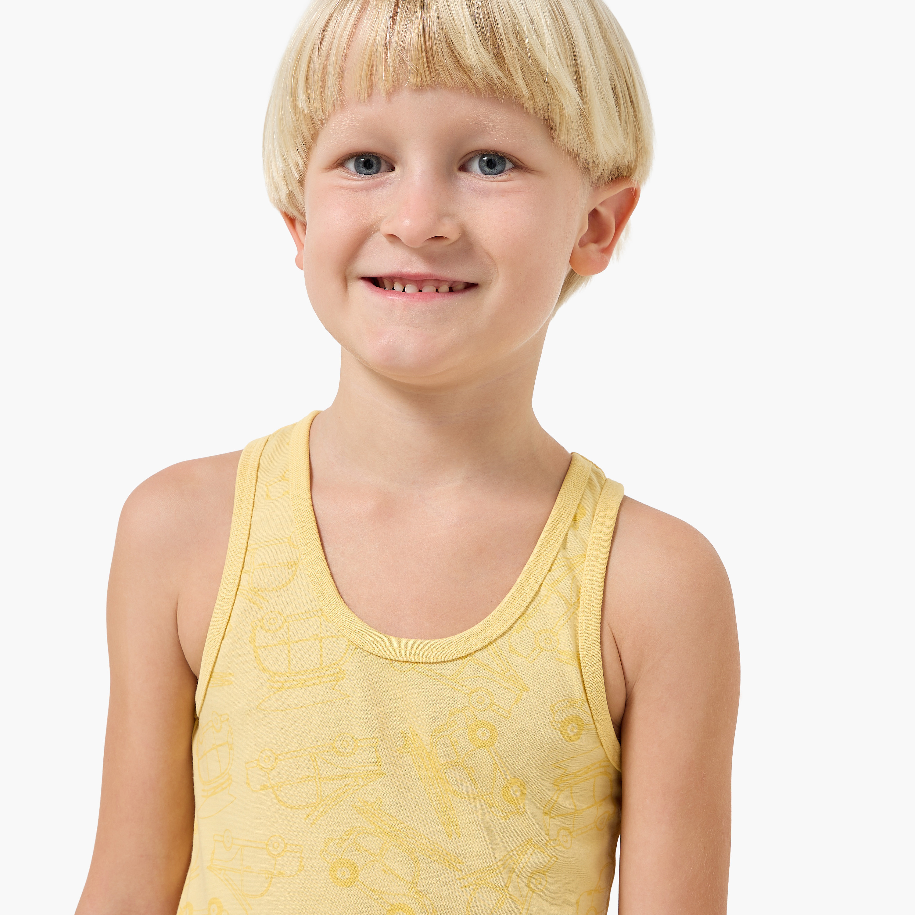 Pack of 7 Juniors Cotton Round Neck Vest with Print-boys-clothing-innerwear-vests-image-10