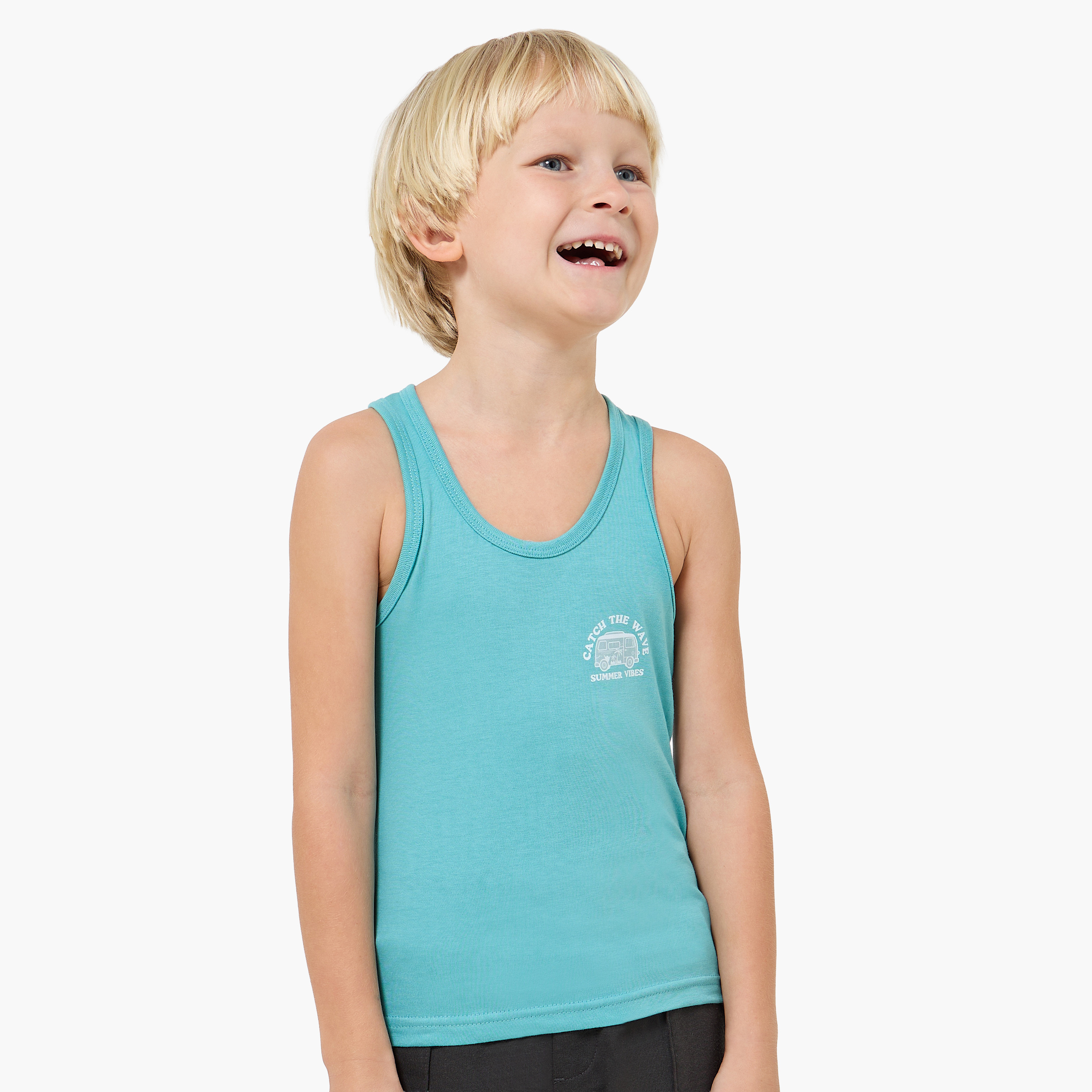 Pack of 7 Juniors Cotton Round Neck Vest with Print-boys-clothing-innerwear-vests-image-3