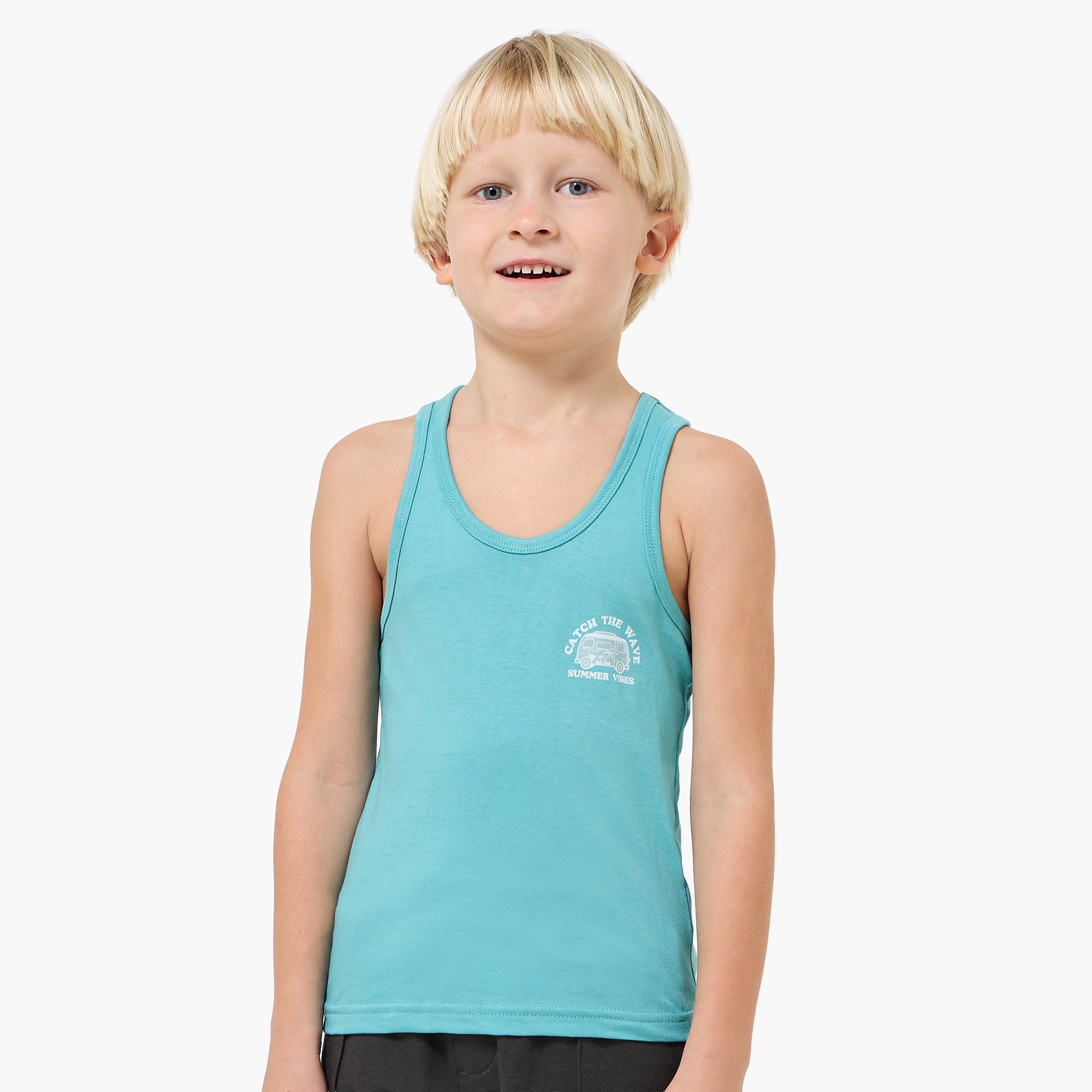 Pack of 7 Juniors Cotton Round Neck Vest with Print-boys-clothing-innerwear-vests-image-7