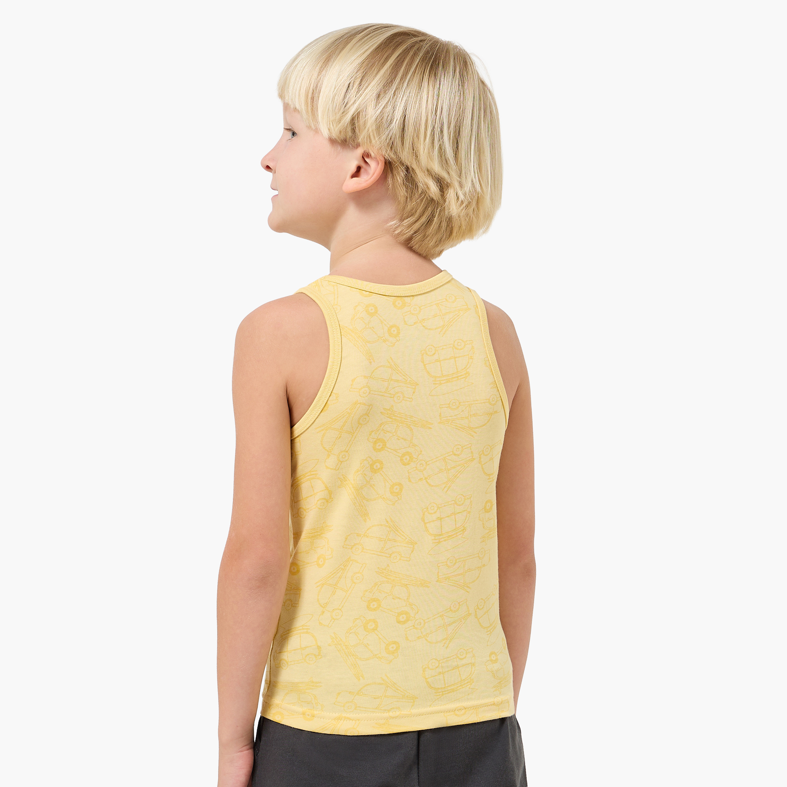 Pack of 7 Juniors Cotton Round Neck Vest with Print-boys-clothing-innerwear-vests-image-9
