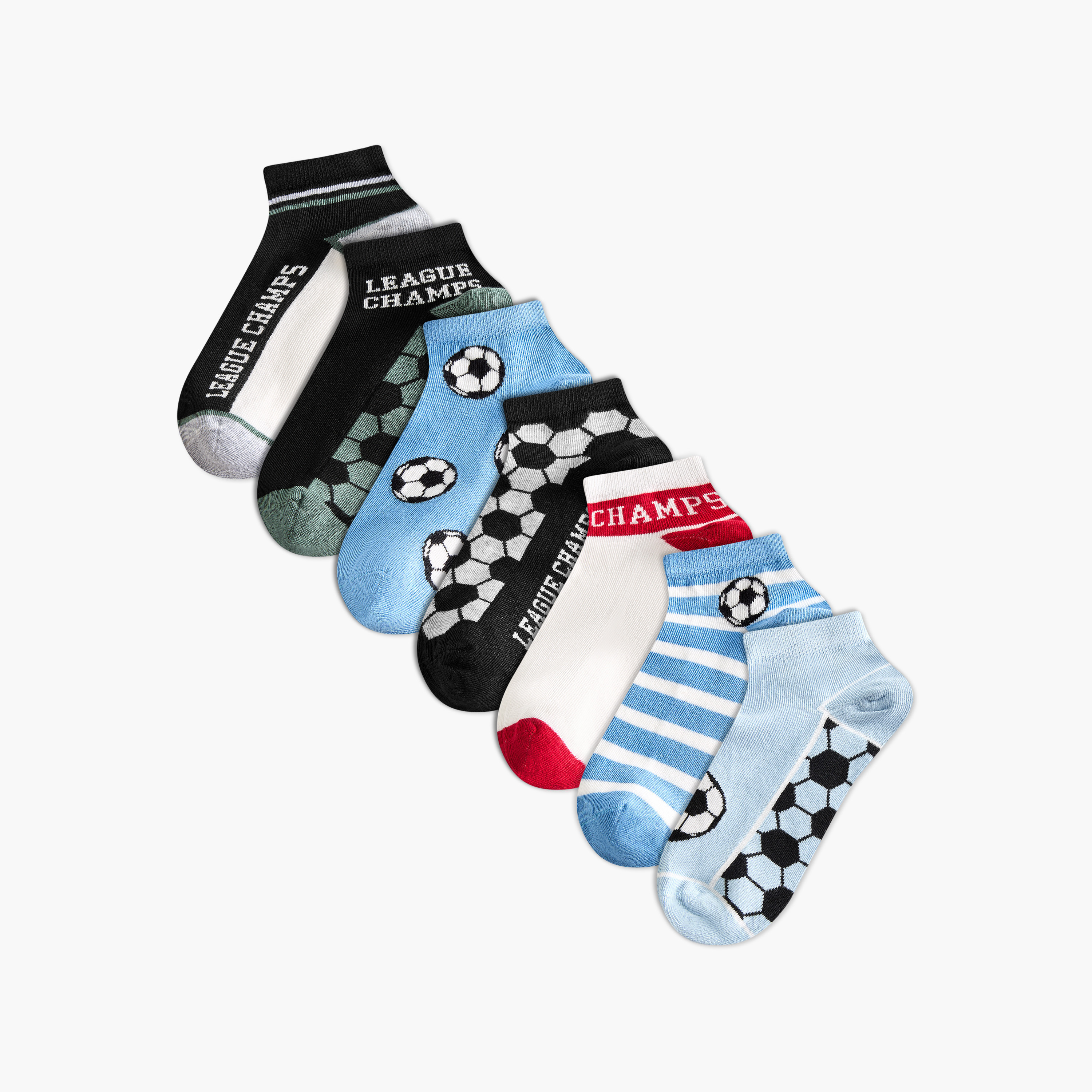 Pack of 7 Juniors Baby Boys Socks Football Print-baby-boys-accessories-socks-image-1