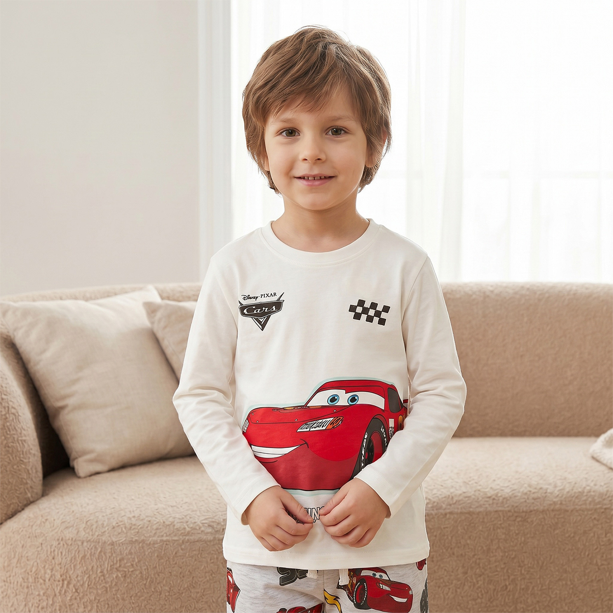 طقم بيجاما قطن بياقة ضيقة وأكمام طويلة وطبعات من ديزني-boys-clothing-nightwear-image-2