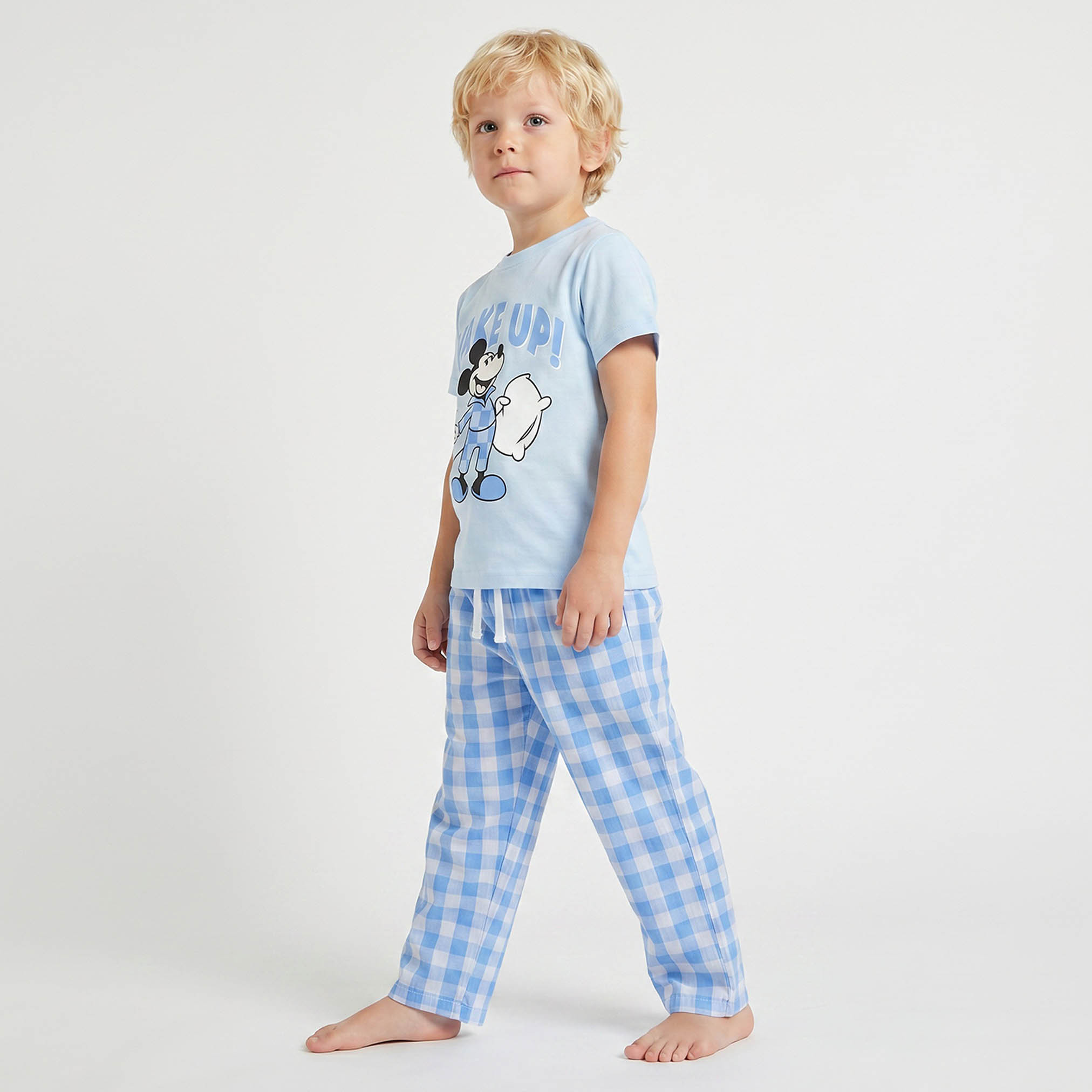 Disney Cotton Crew Neck Short Sleeves Pyjama Set with Mickey Mouse Print-boys-clothing-nightwear-image-7
