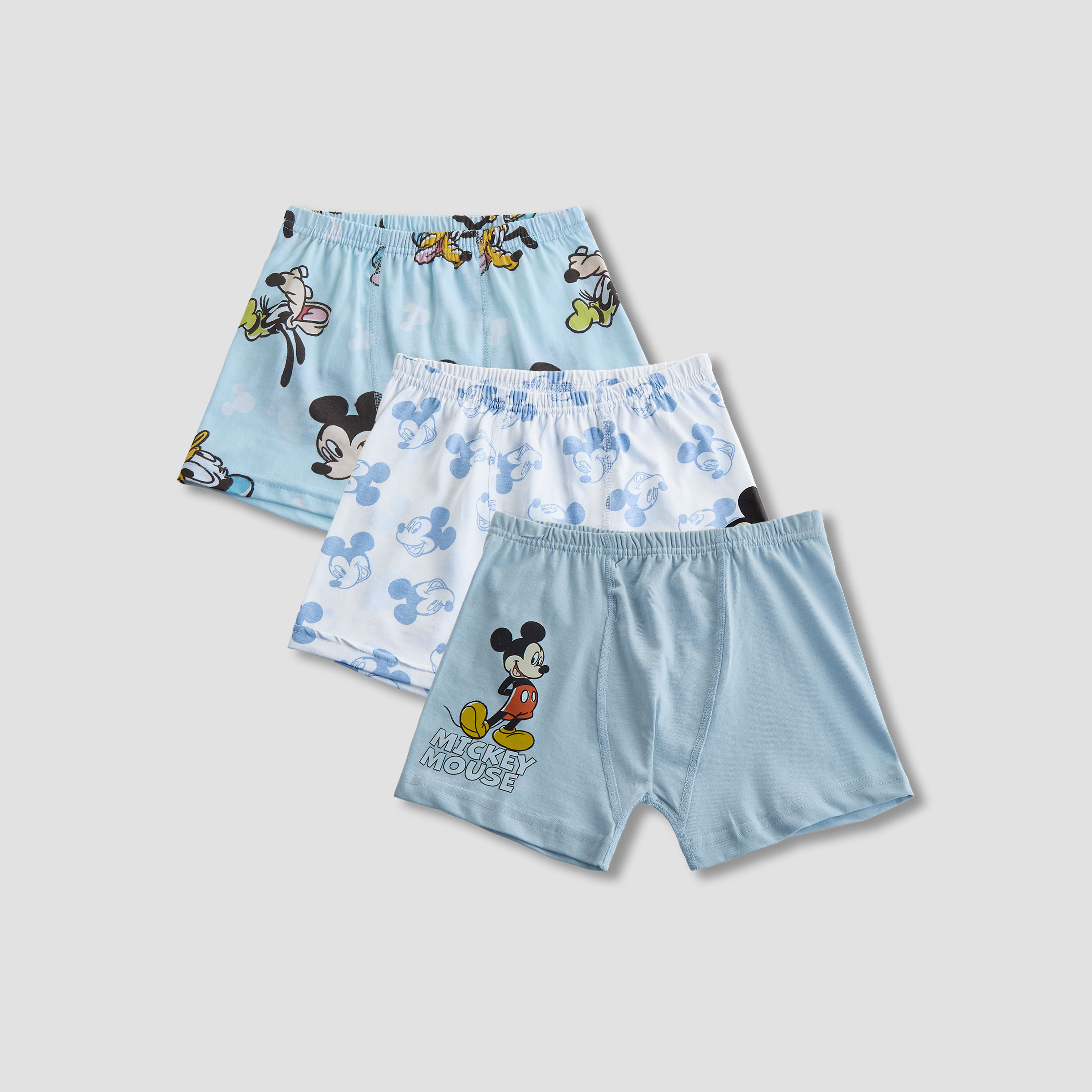 Pack of 3 Disney Cotton Boxers with Mickey Mouse Print-boys-clothing-innerwear-boxersandbriefs-image-1