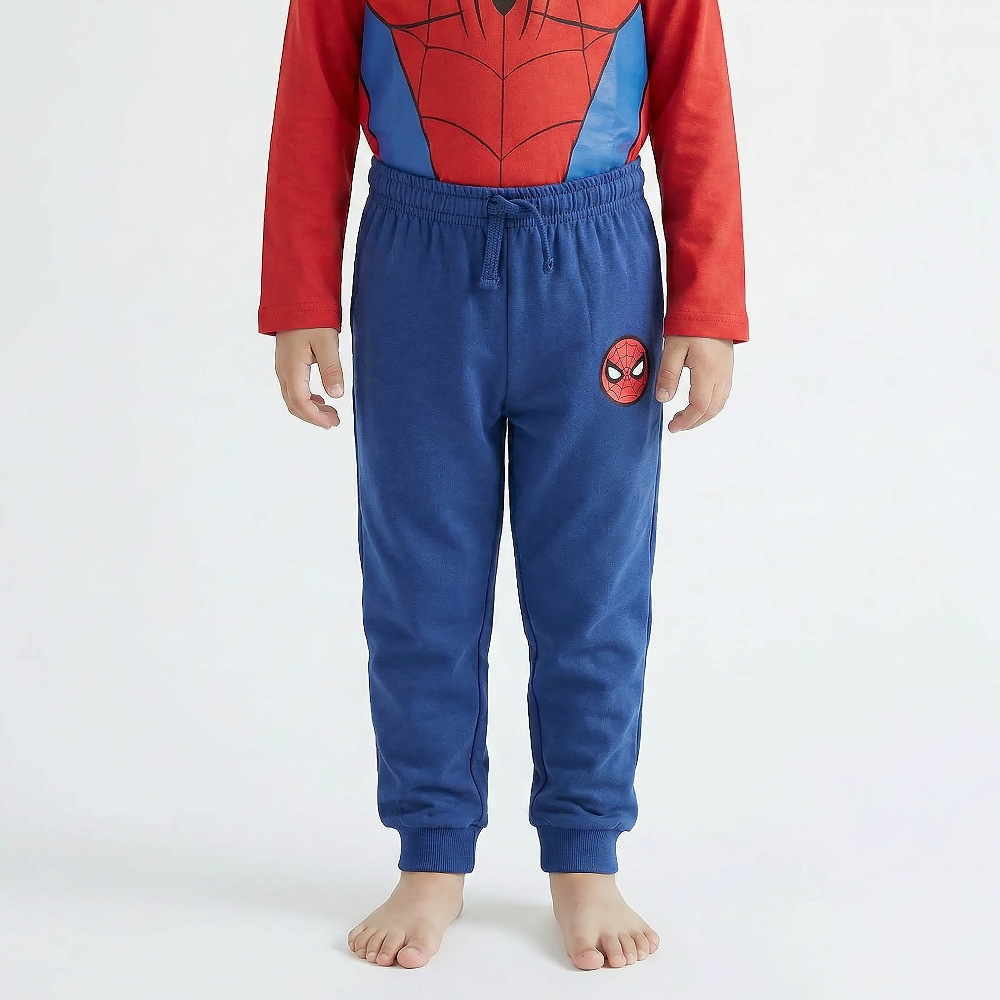 Cotton Crew Neck Long Sleeves Pyjama Set with Spider-Man Print-boys-clothing-nightwear-image-4